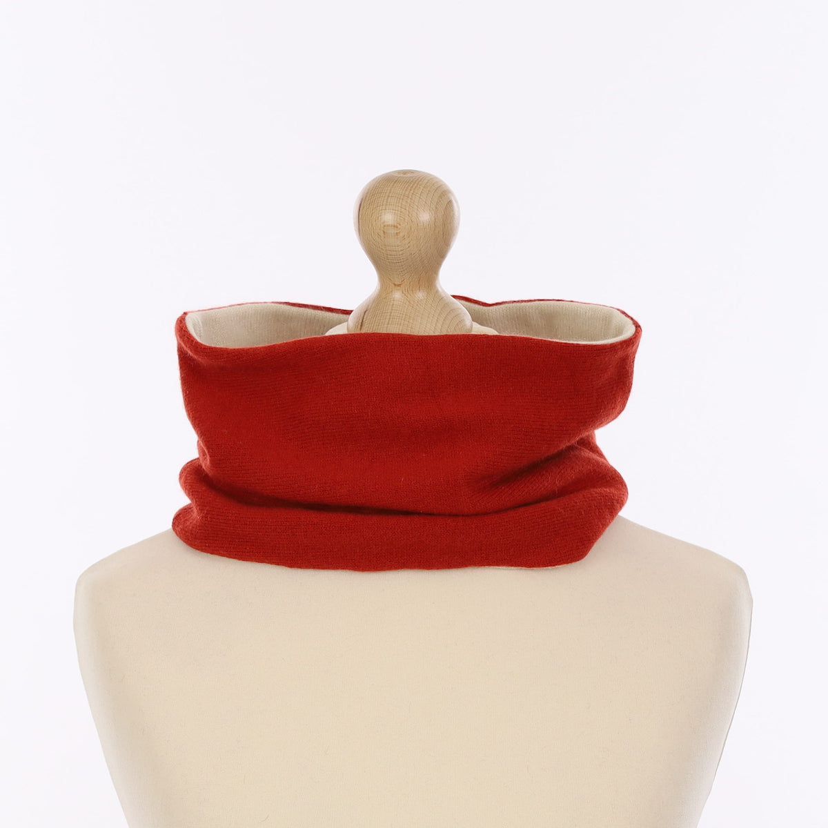 Rust Red and Cream Neck Warmer