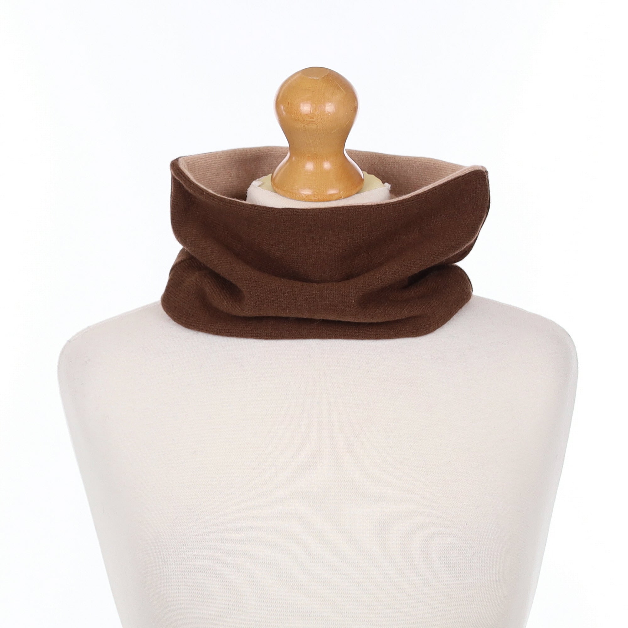 Chocolate brown and Buff Neck Warmer