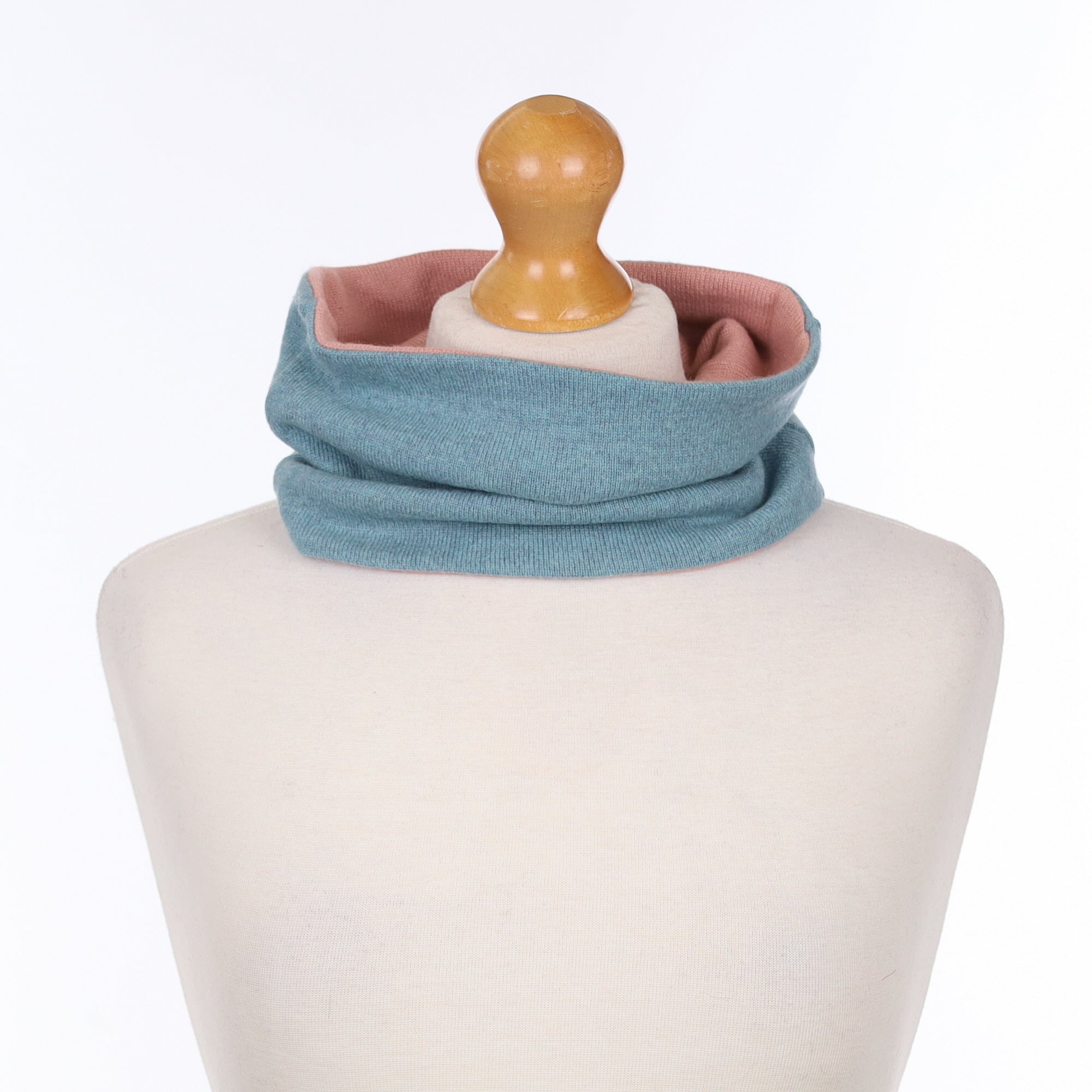 Duck Egg and Blush Pink Neck Warmer