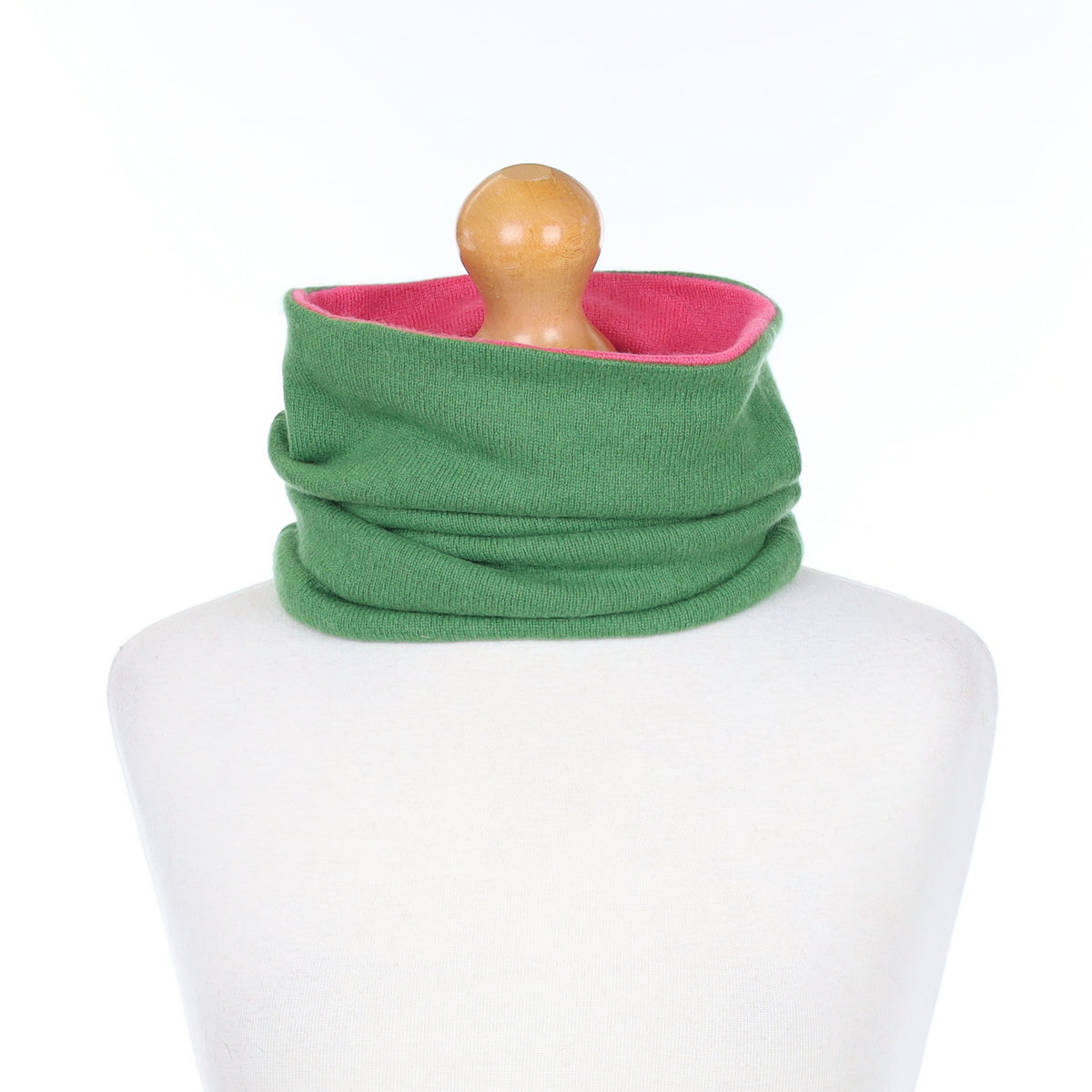 Apple Green and Rose Pink  Luxury Double Layered Snood