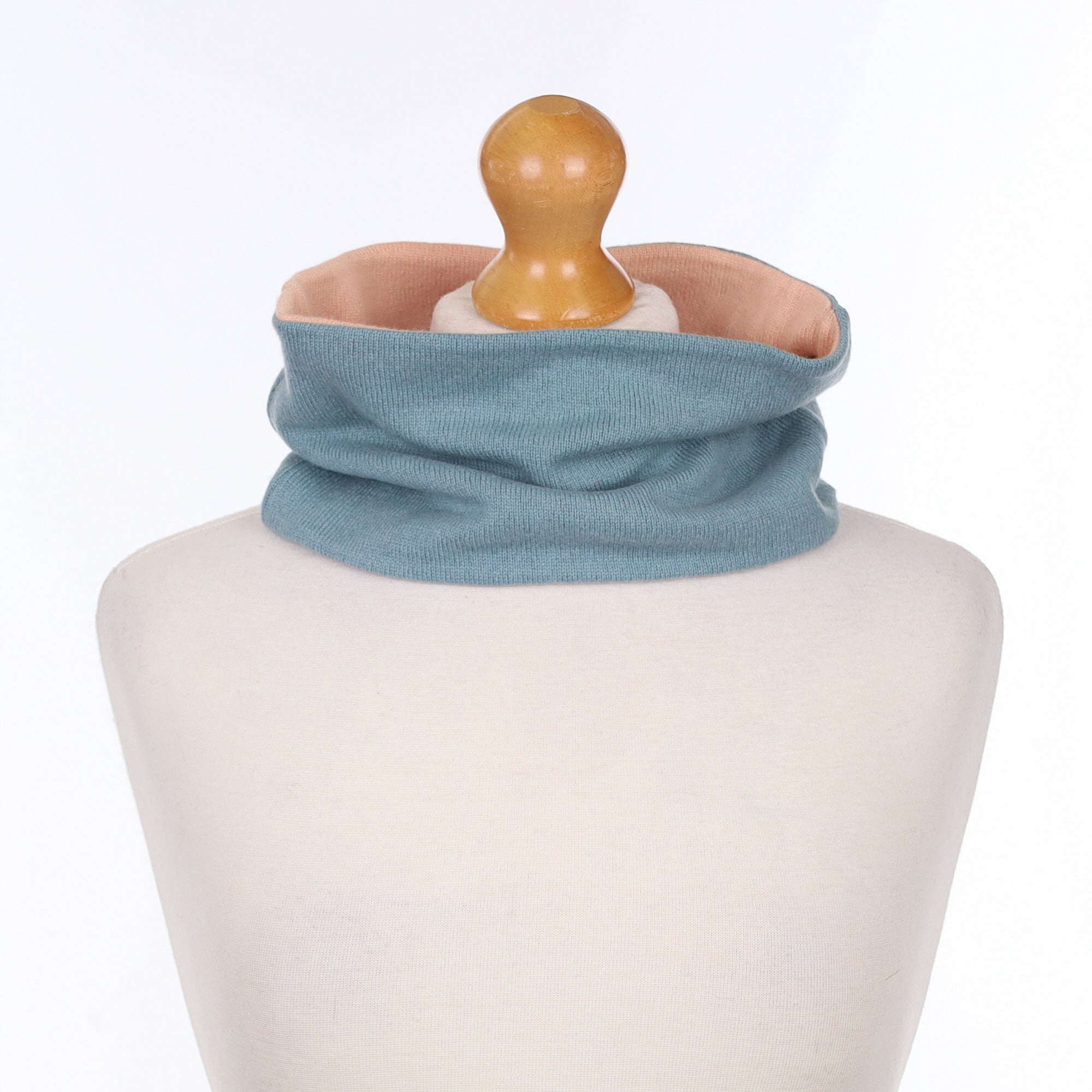 Duck Egg and Shell Pink Neck Warmer