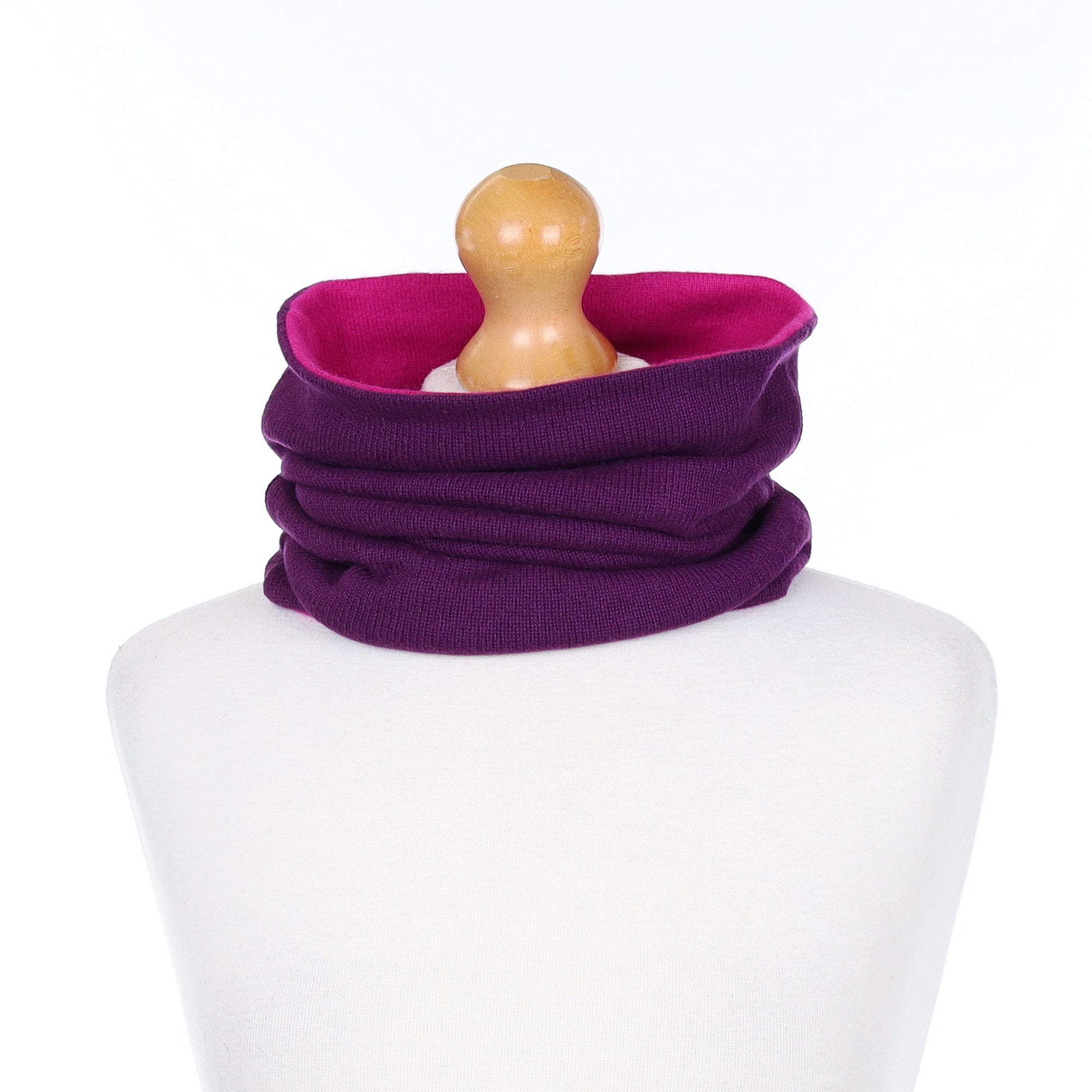 Blueberry Purple and Fuchsia Pink  Luxury Double Layered Snood