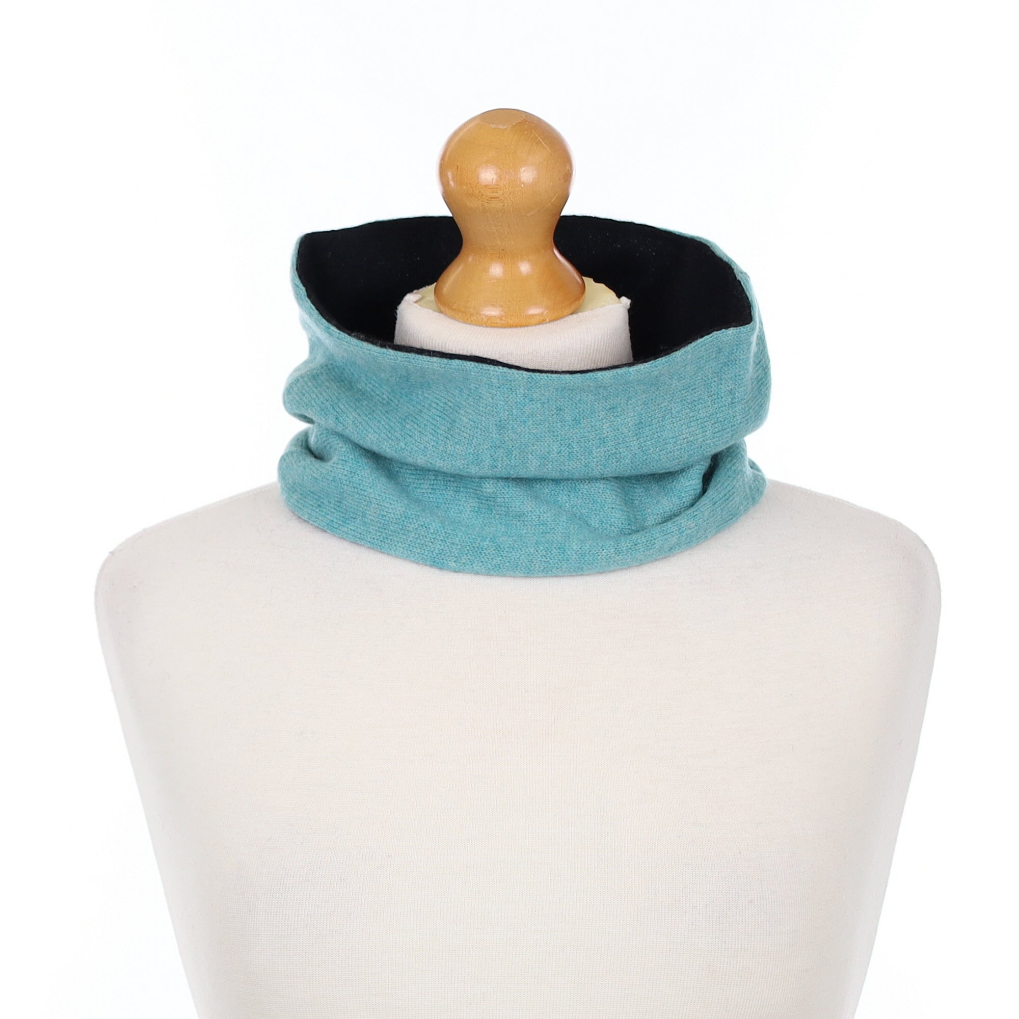 Sea Foam Green and Black Neck Warmer