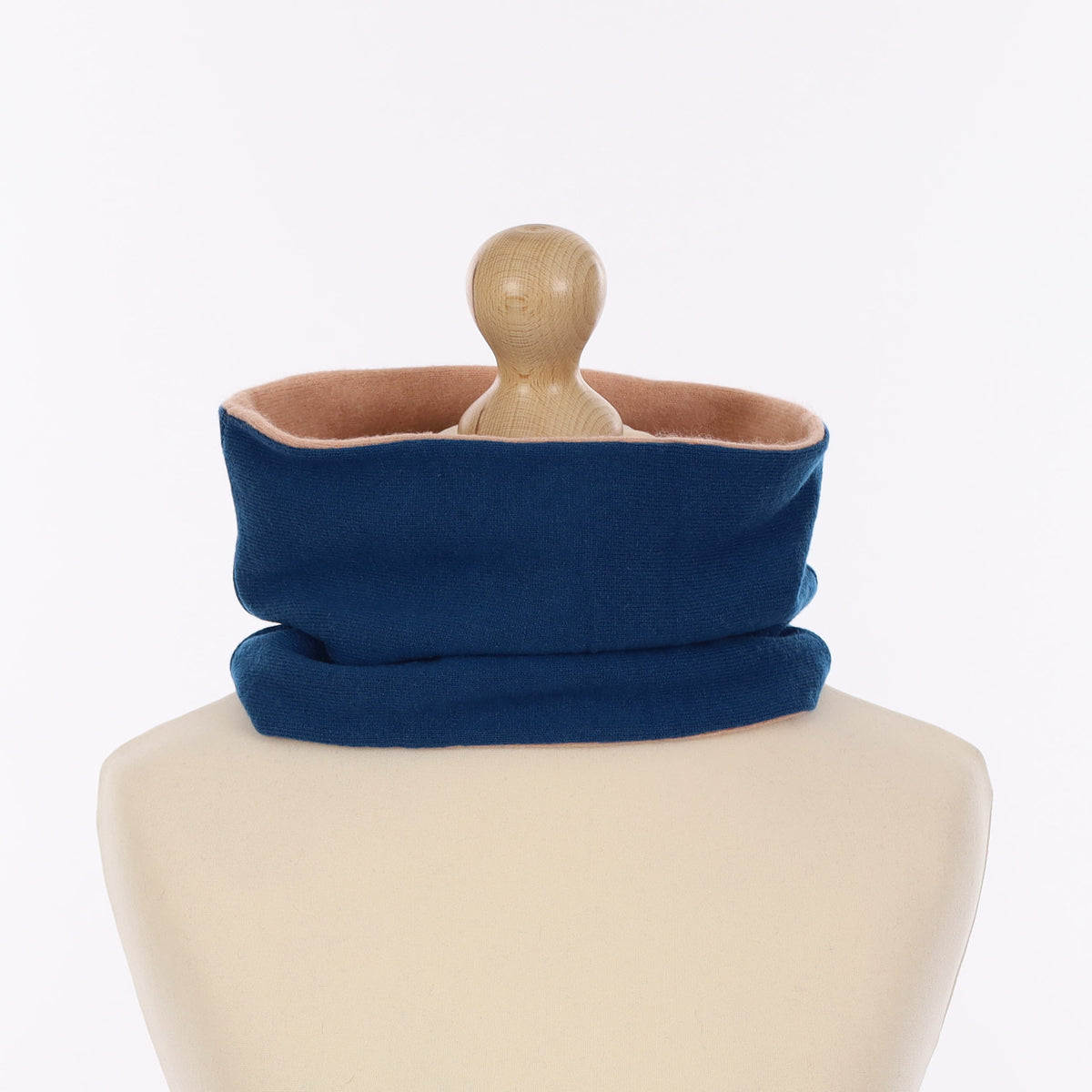 Petrol Blue and Shell Pink Neck Warmer