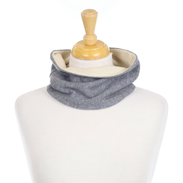 Ash Grey and Ivory Neck Warmer