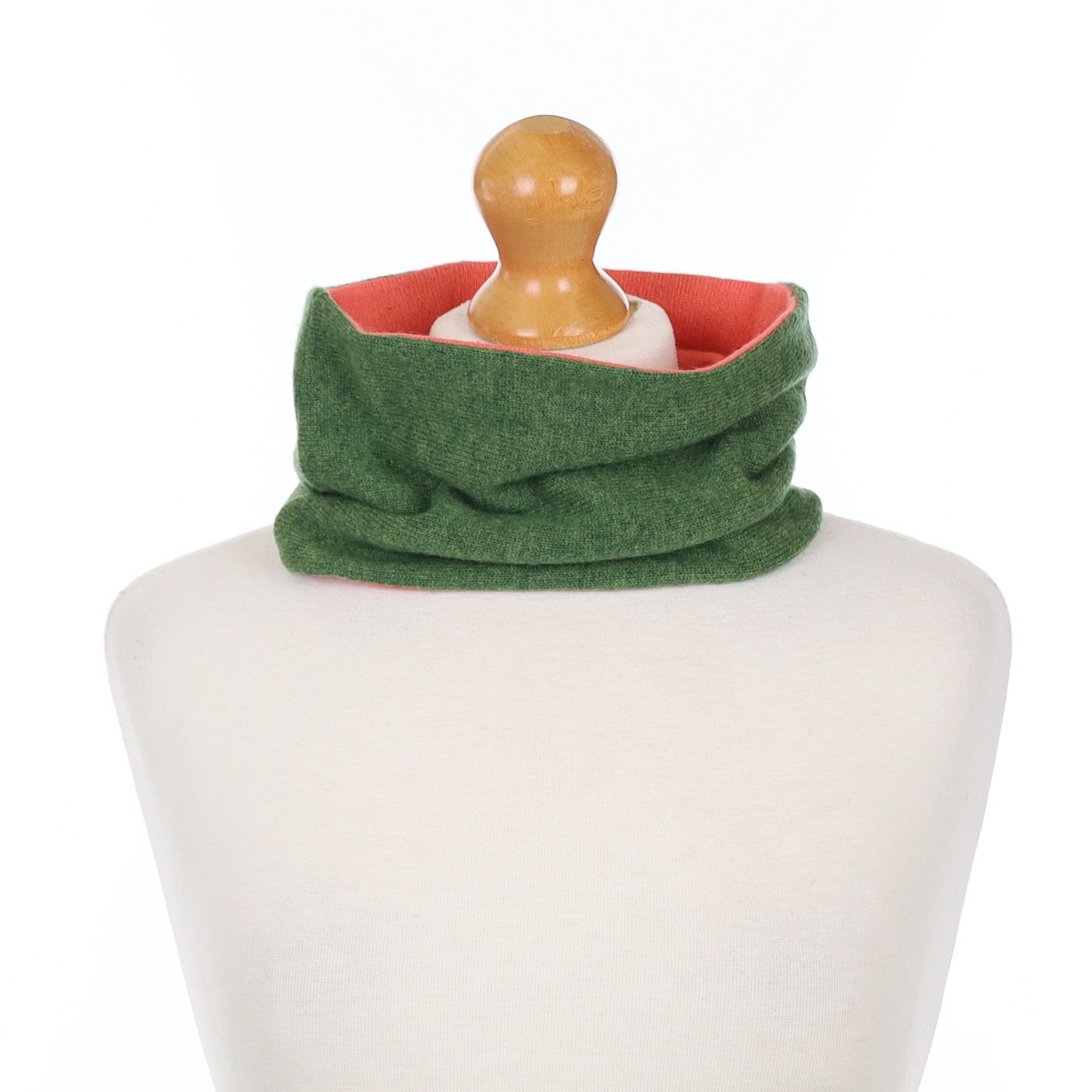 Moss Green and Flamingo Pink Neck Warmer