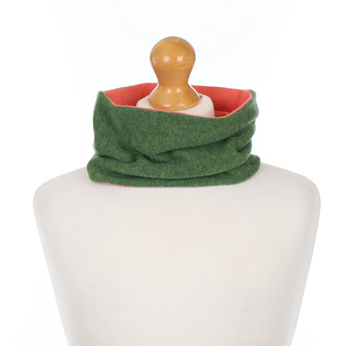 Moss Green and Flamingo Pink Neck Warmer