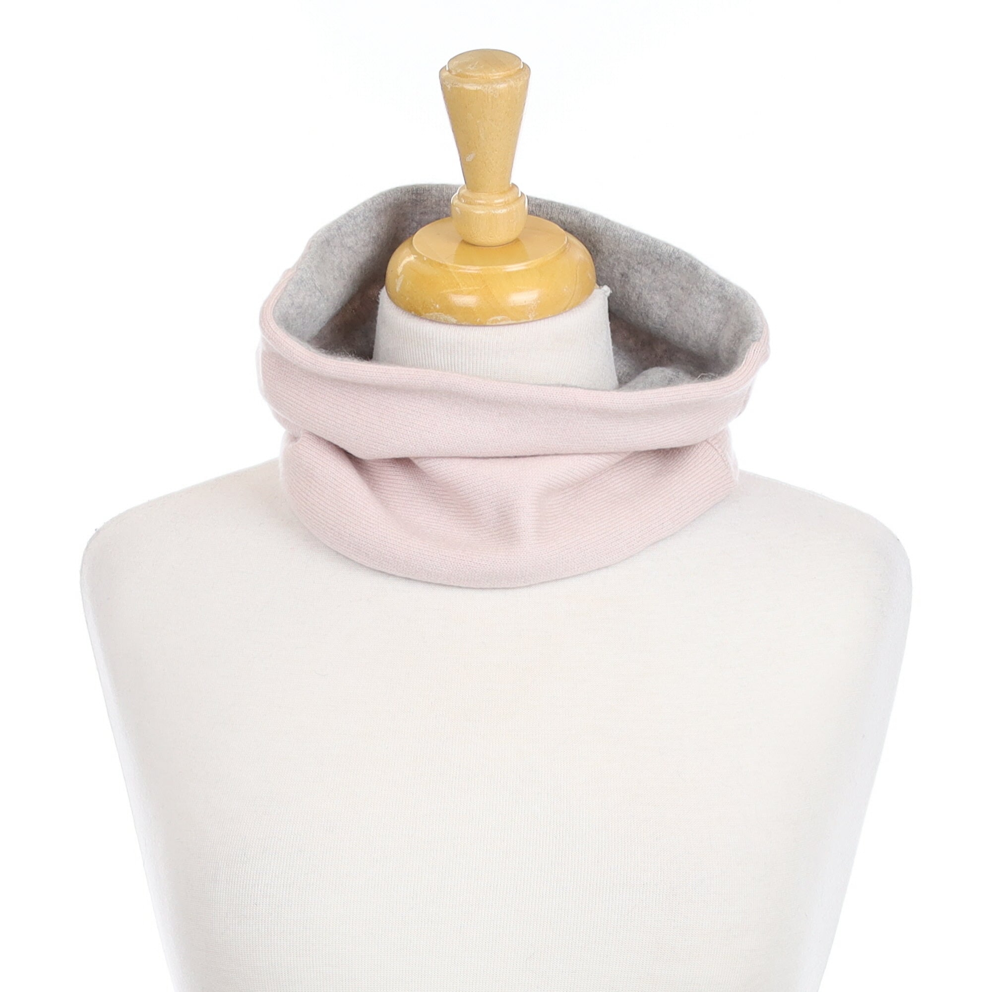 Smoke Grey and Pale Shell Pink Neck Warmer