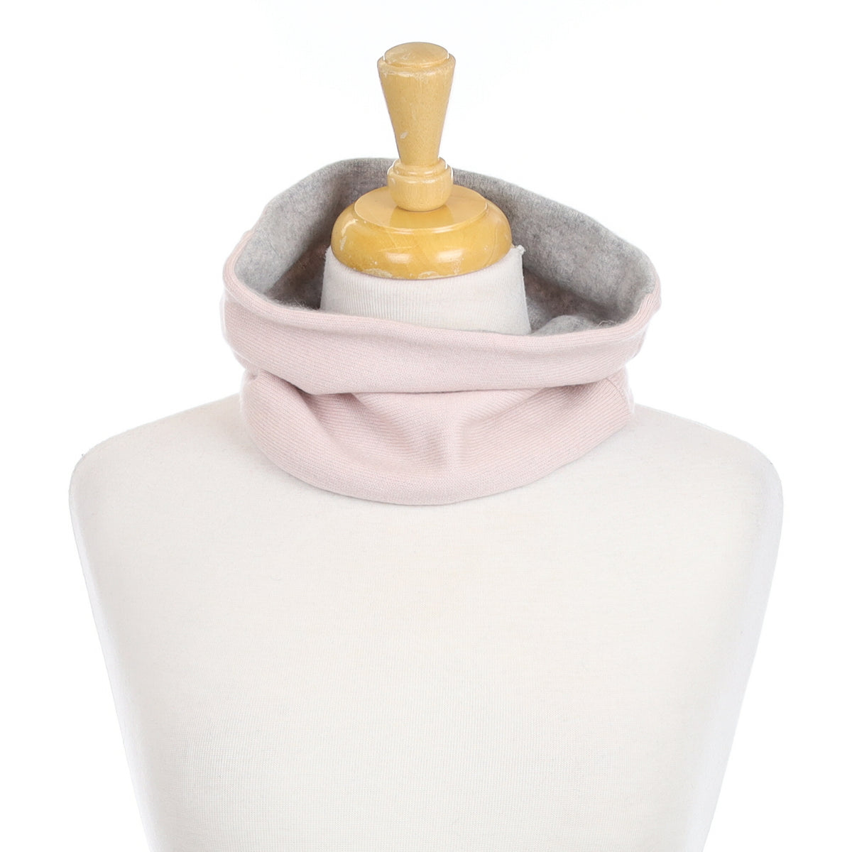 Smoke Grey and Pale Shell Pink Neck Warmer