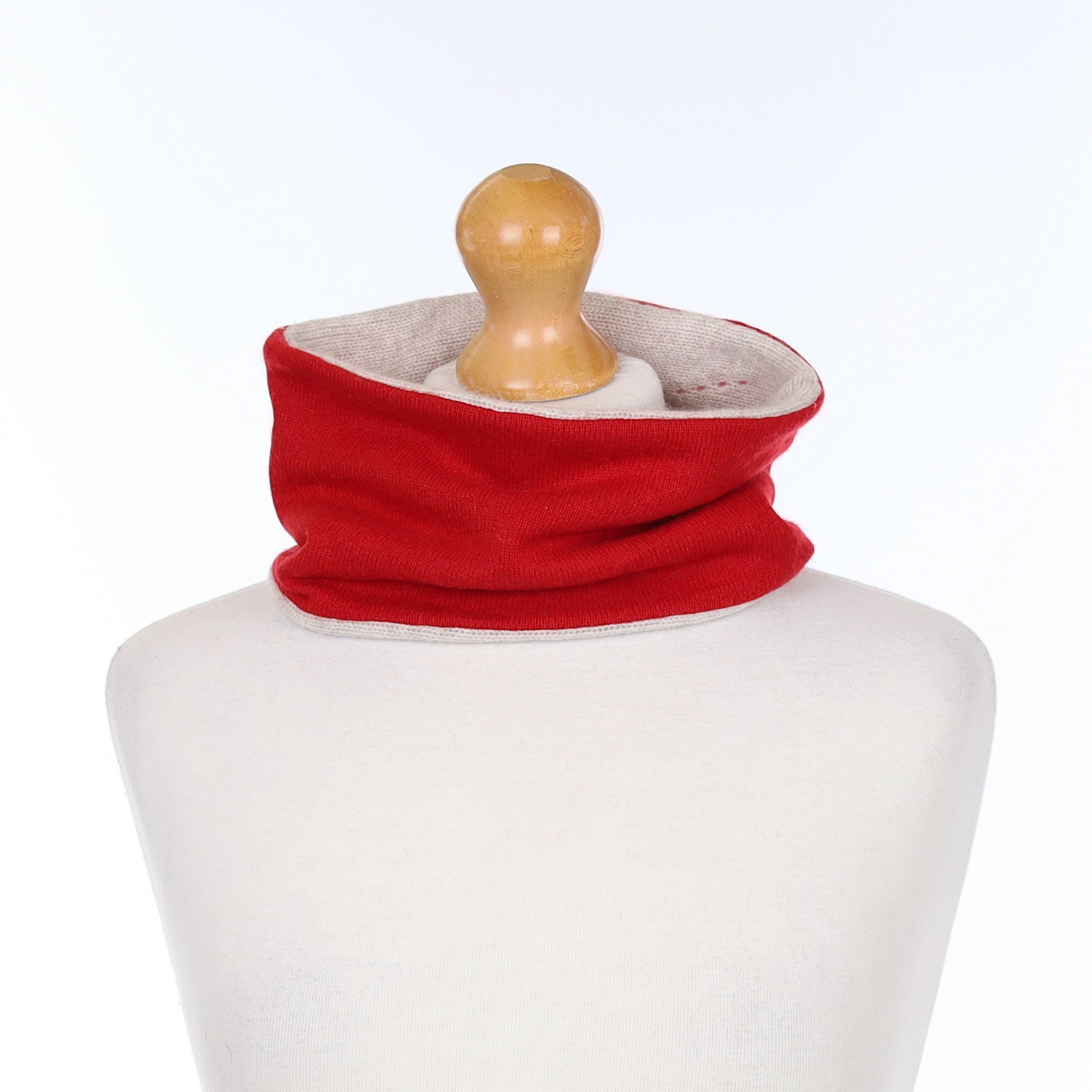 Tomato Red and Fawn Neck Warmer