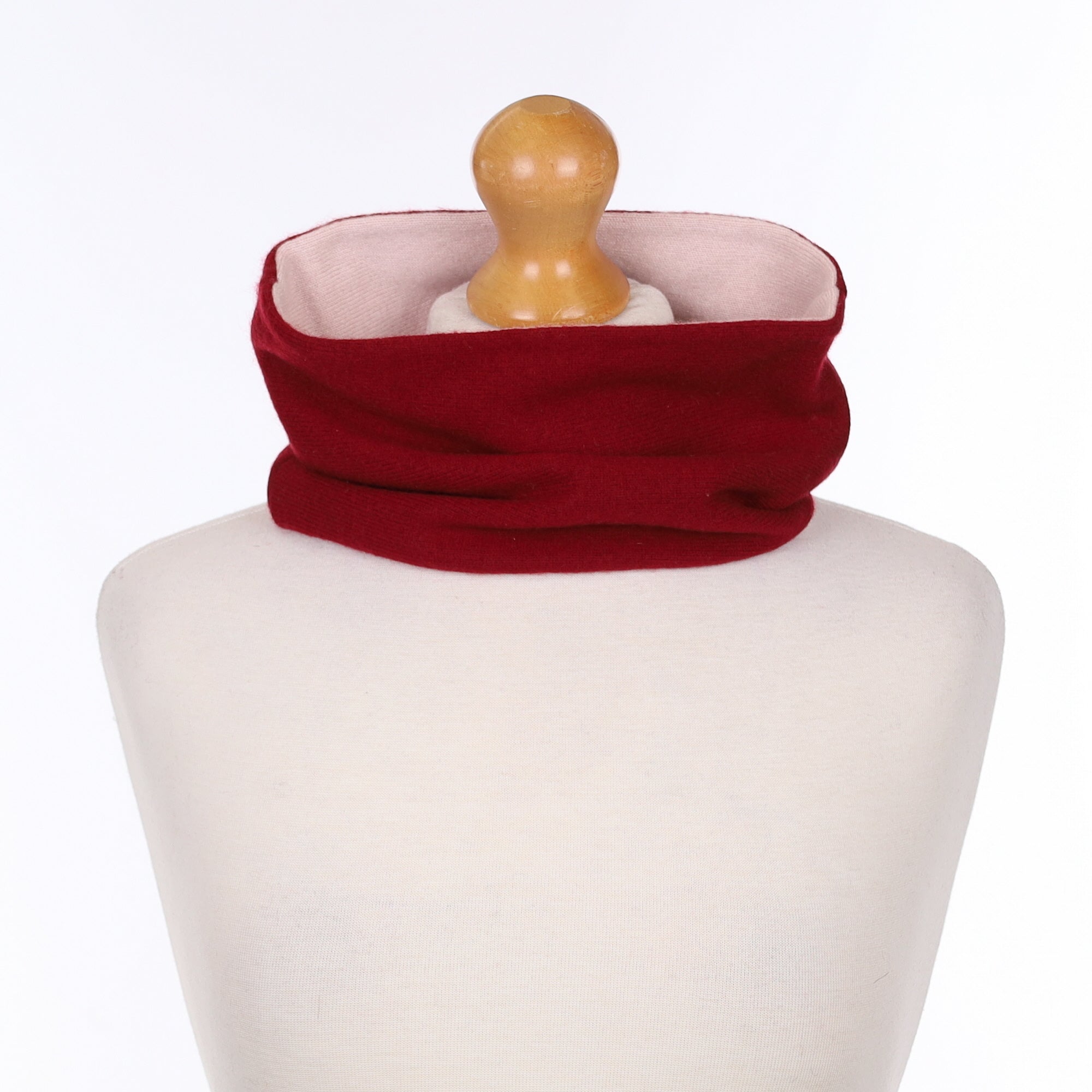 Crimson and Blush Pink Neck Warmer