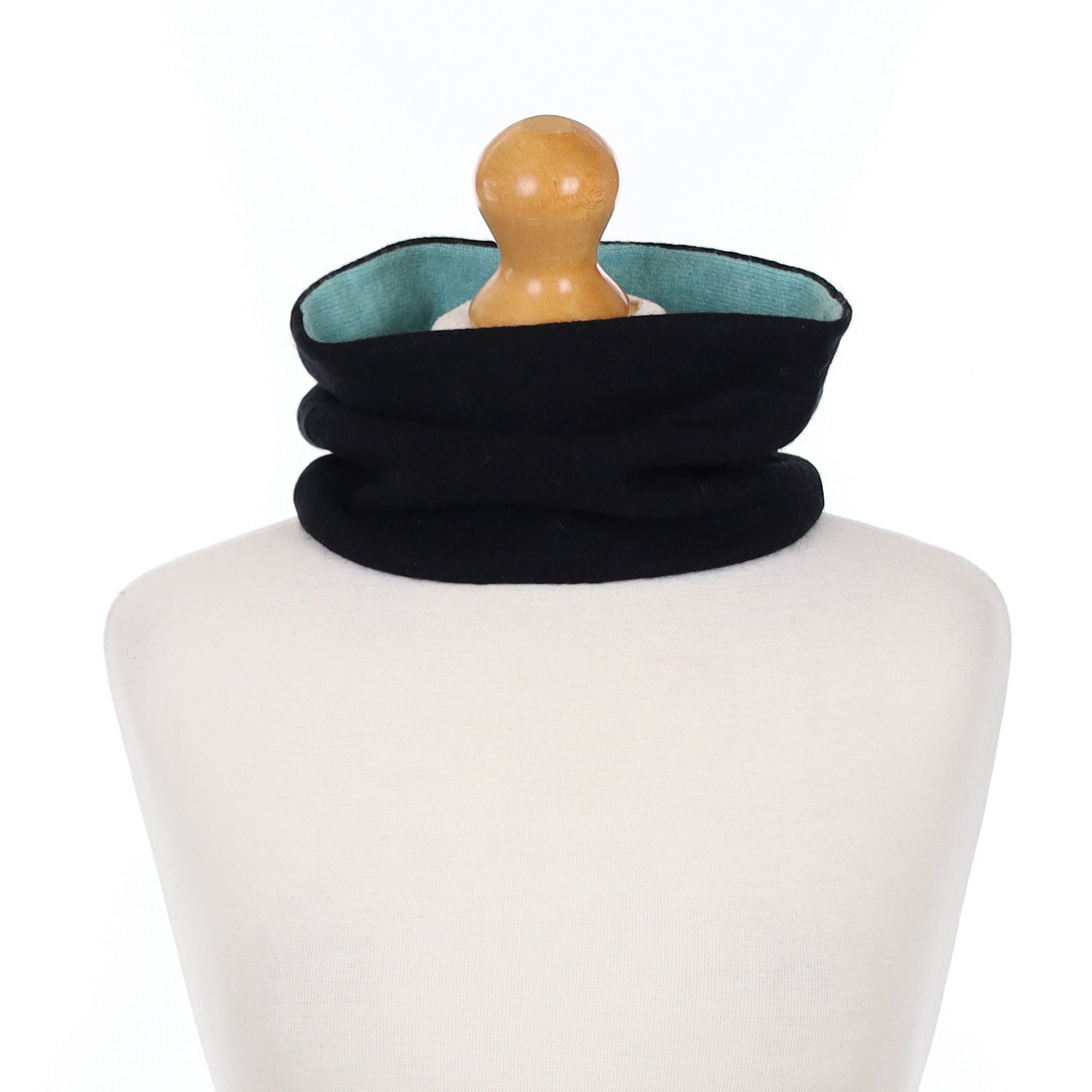 Black and Sea foam Neck Warmer