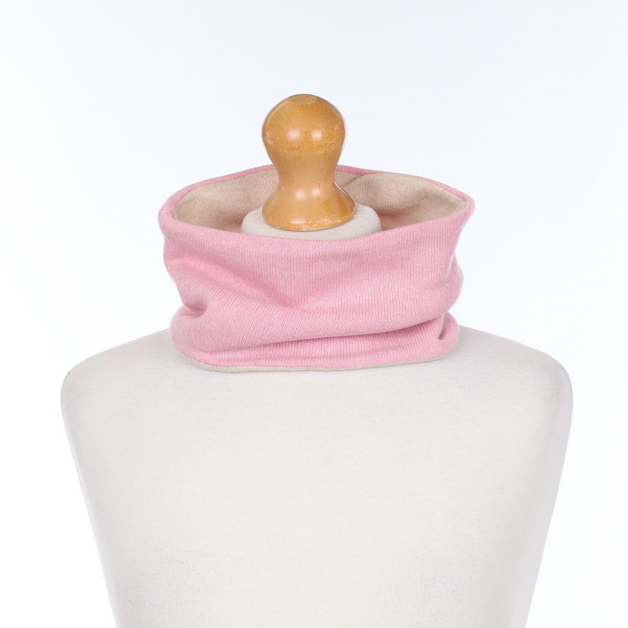 Carnation Pink and Sand Neck Warmer