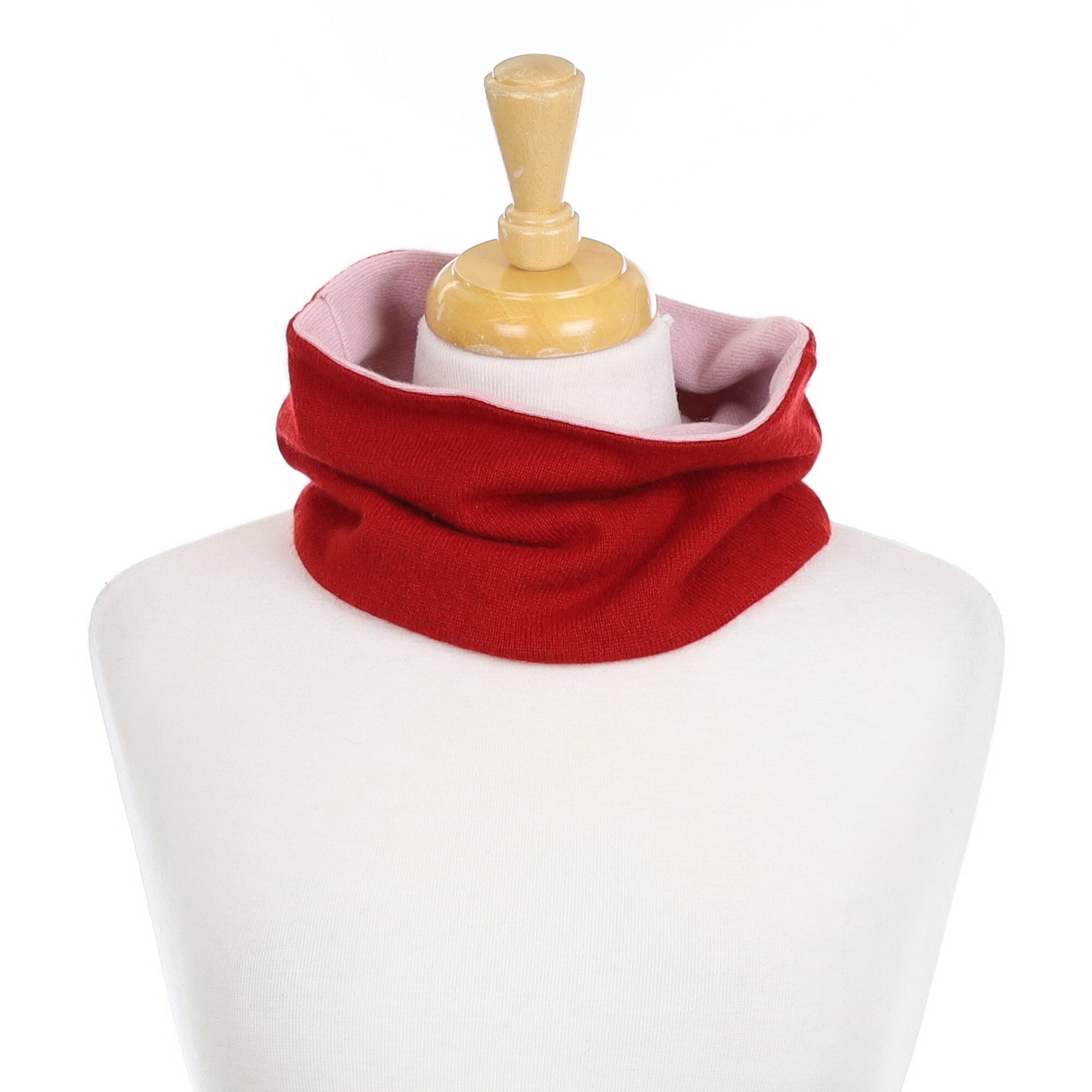 Cherry Red and Oyster Pink Neck Warmer