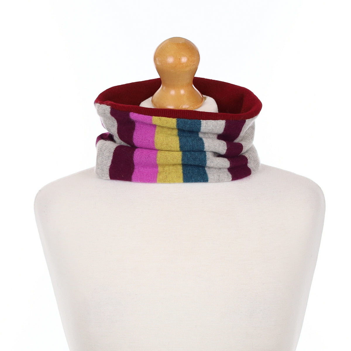 Grey and Colourful Stripe Neck Warmer
