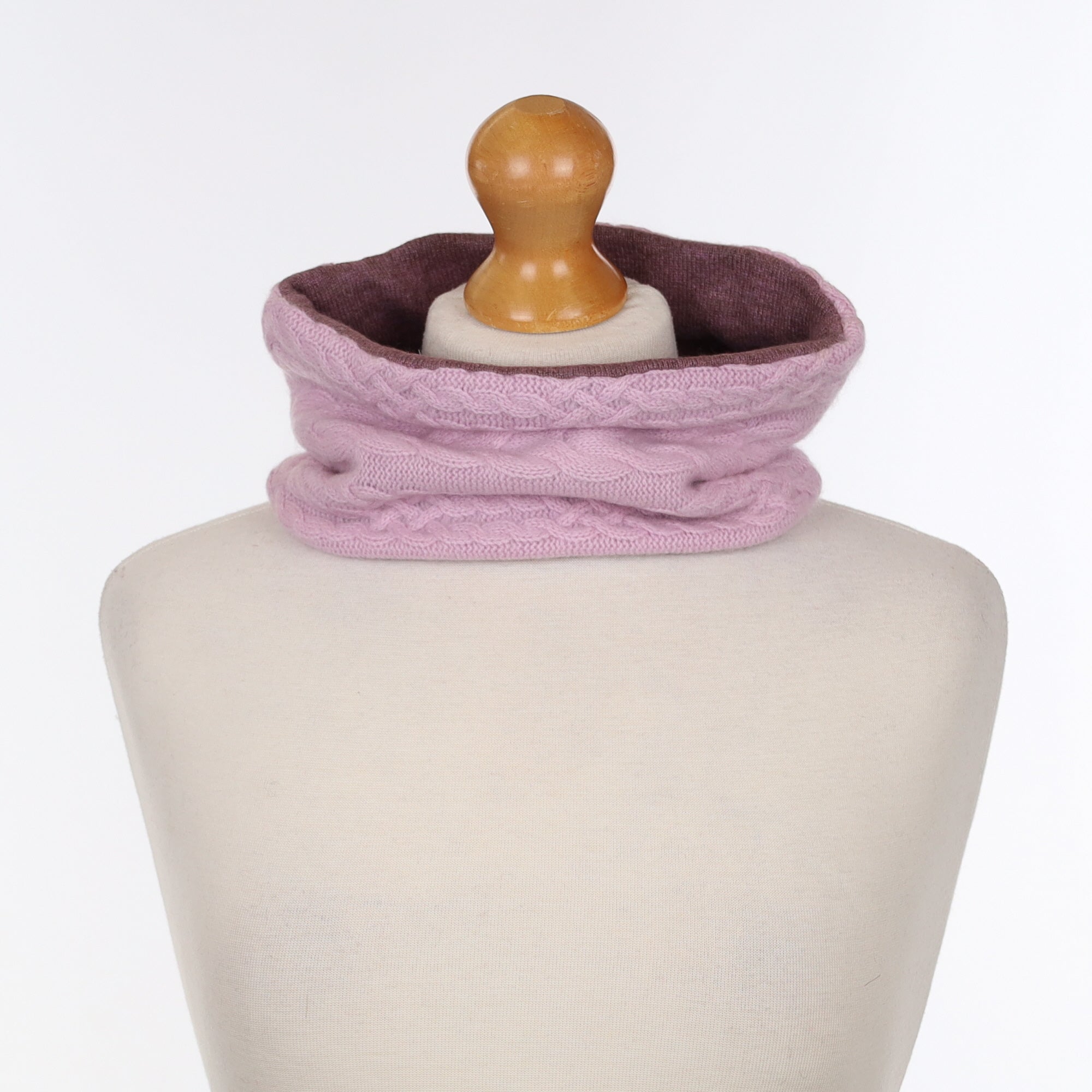 Mauve Cable and Antique Purple Neck Warmer