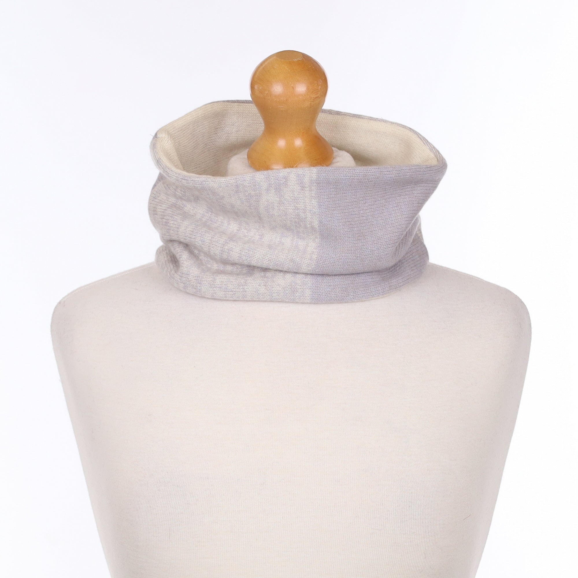 Mist Grey and Ivory Neck Warmer