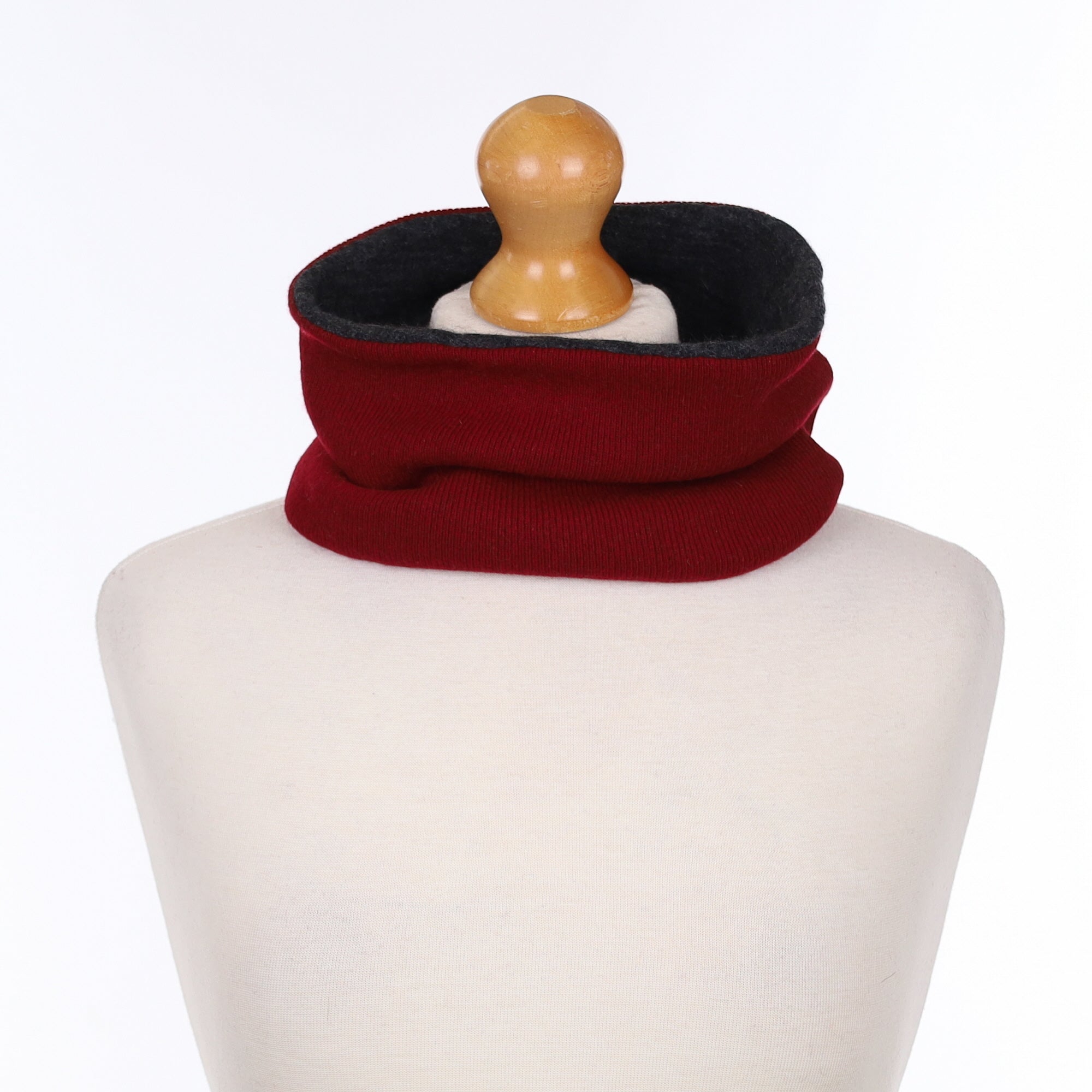 Men’s Wine Red and Charcoal Neck Warmer