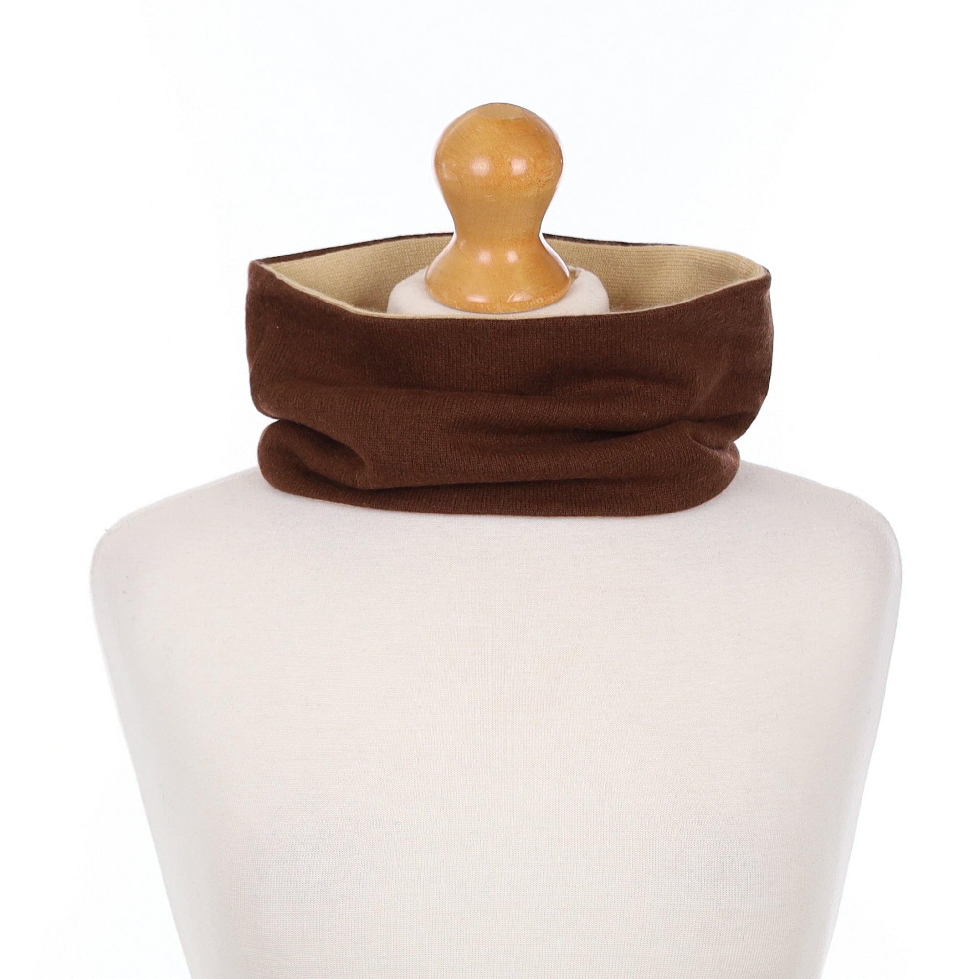 Saddle Brown and Beige Neck Warmer