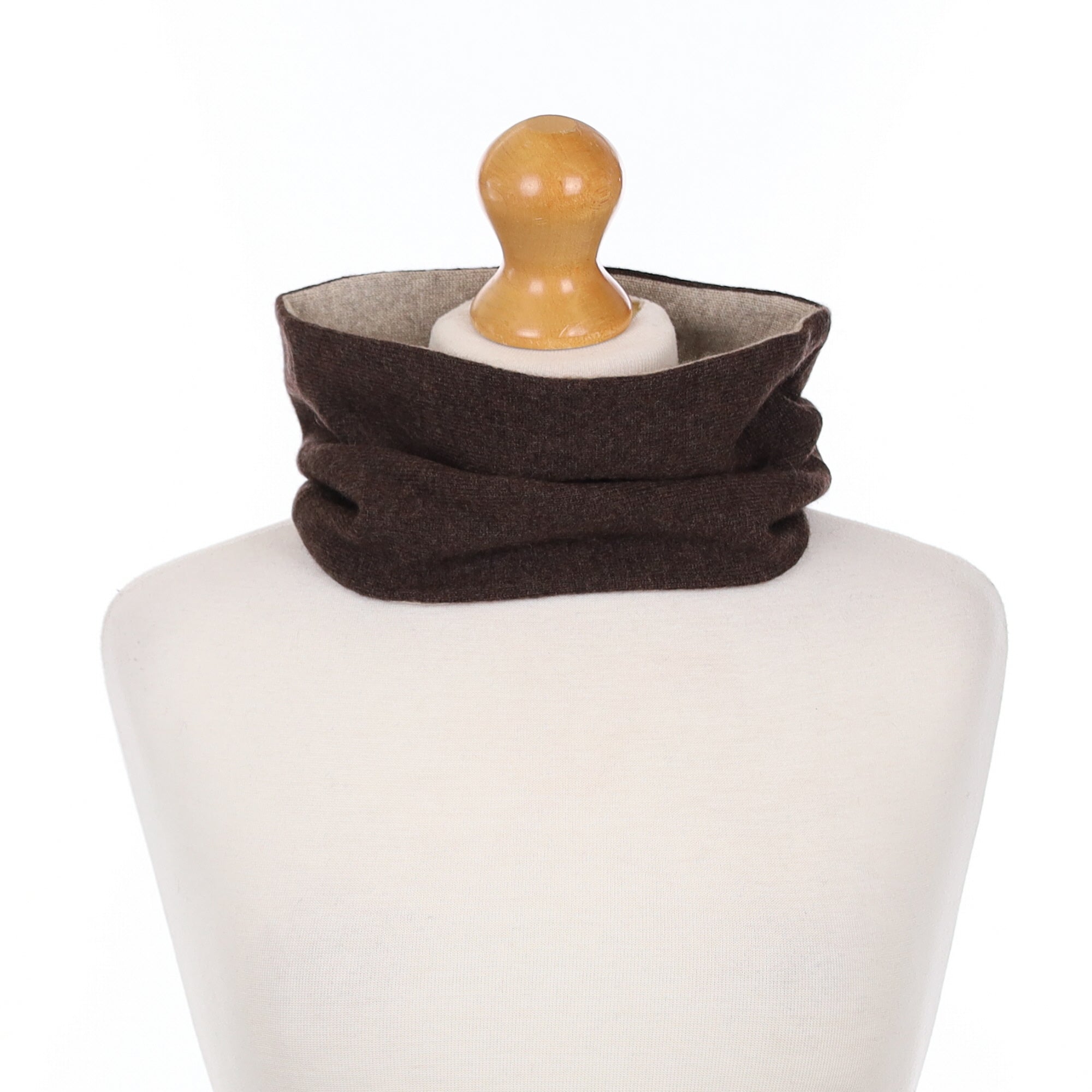 Dark Chocolate Brown and Oatmeal Neck Warmer