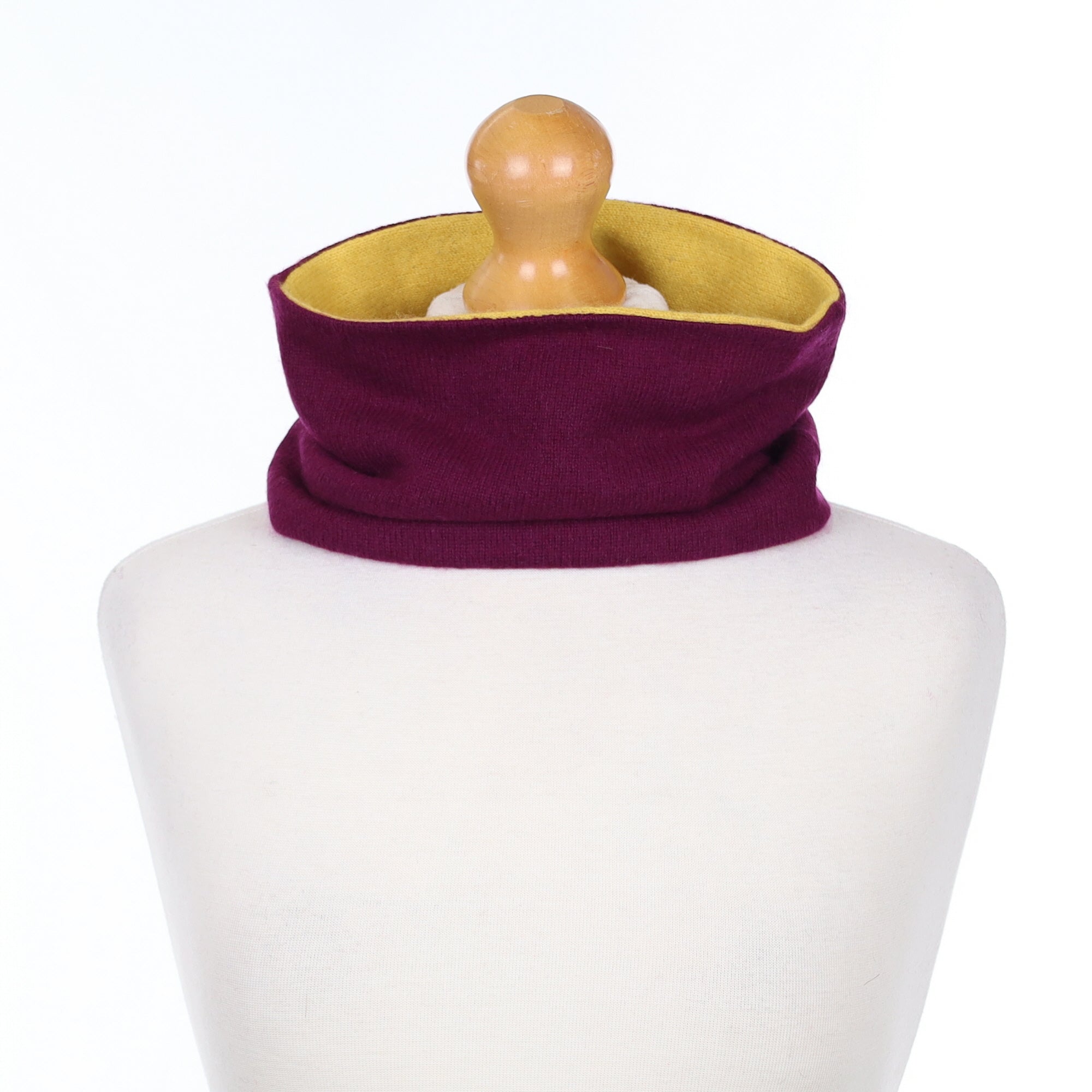 Aubergine Purple and Mustard Neck Warmer