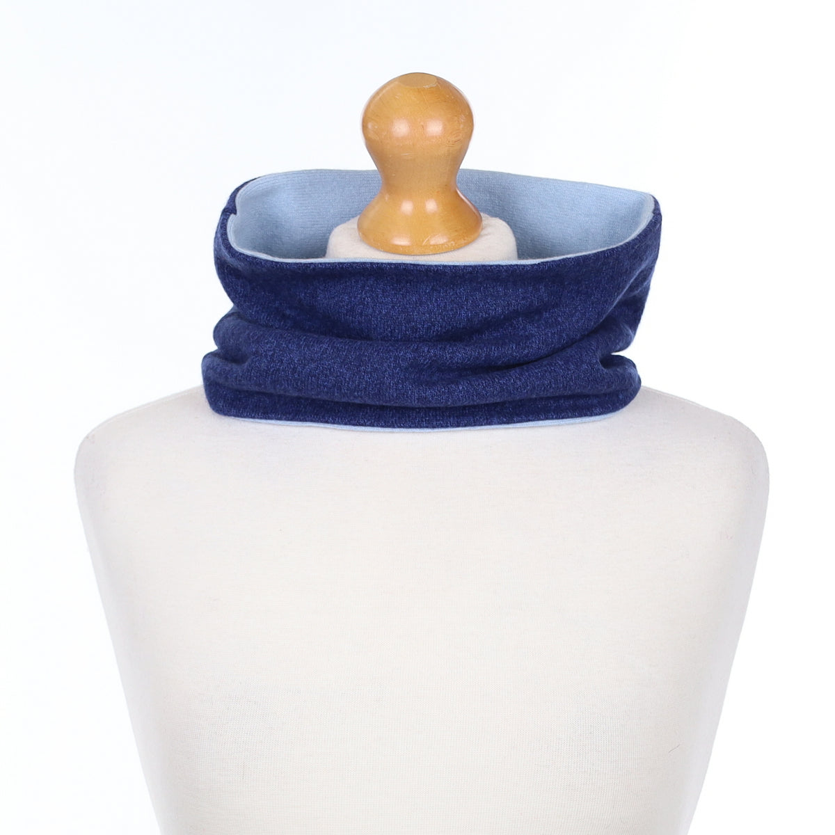 French Navy and Opal Blue Neck Warmer