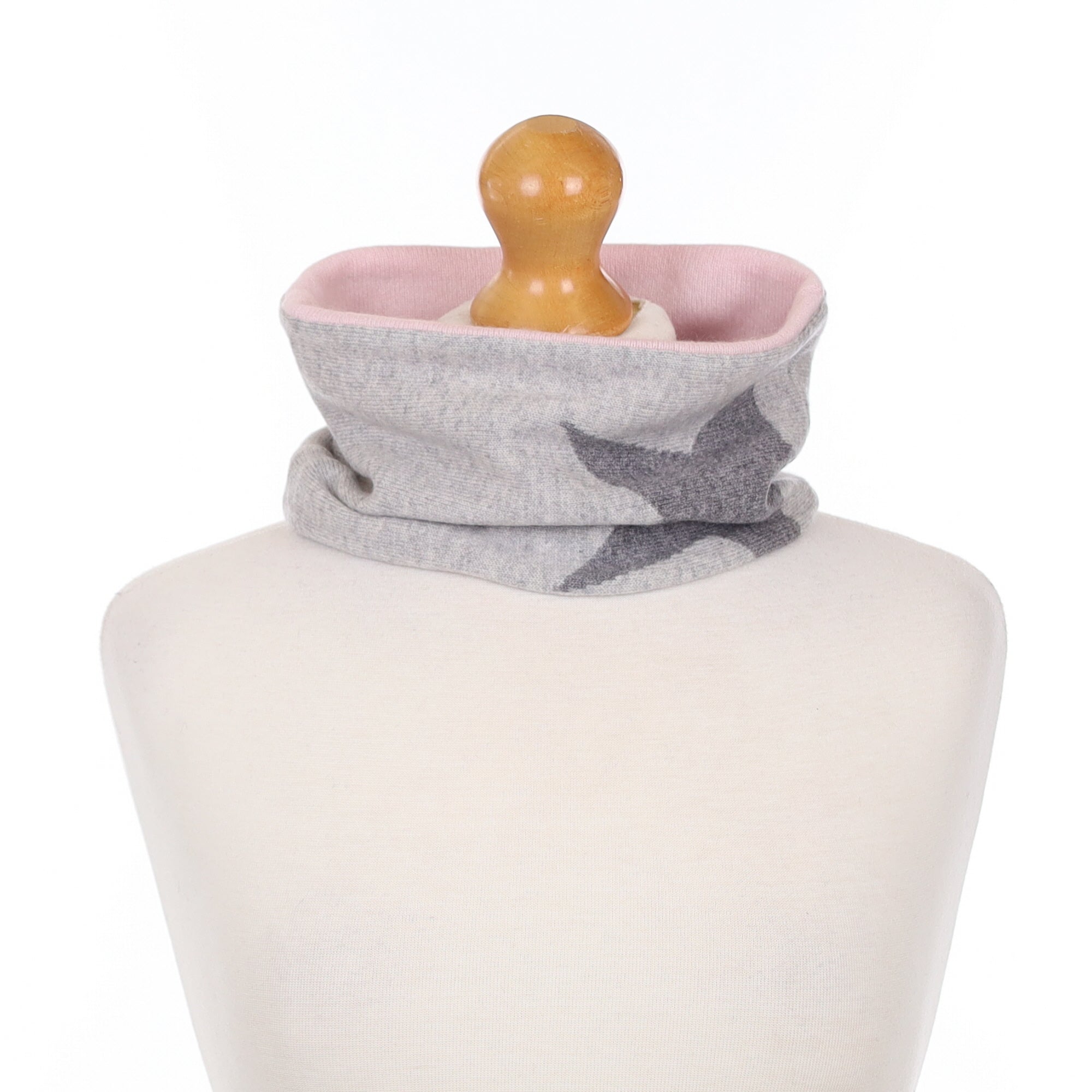 Grey Star and Pink Neck Warmer