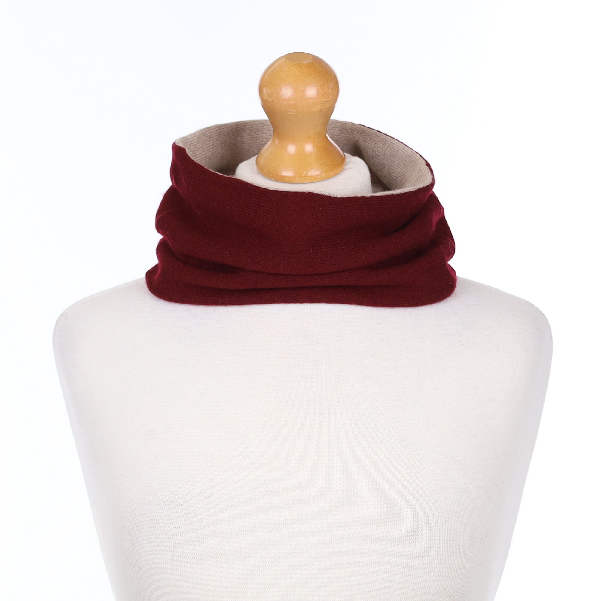 Wine Red and Fawn Neck Warmer