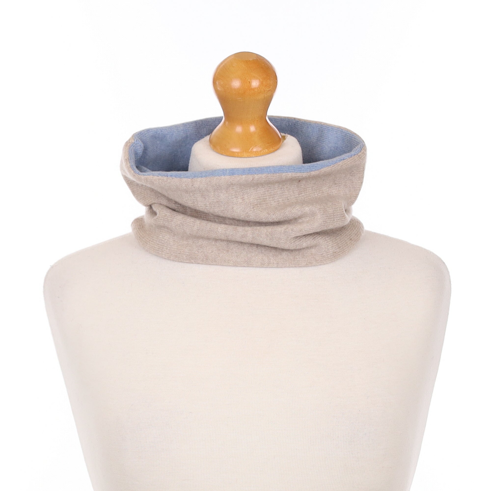 Oatmeal and Sky Blue Neck Warmer