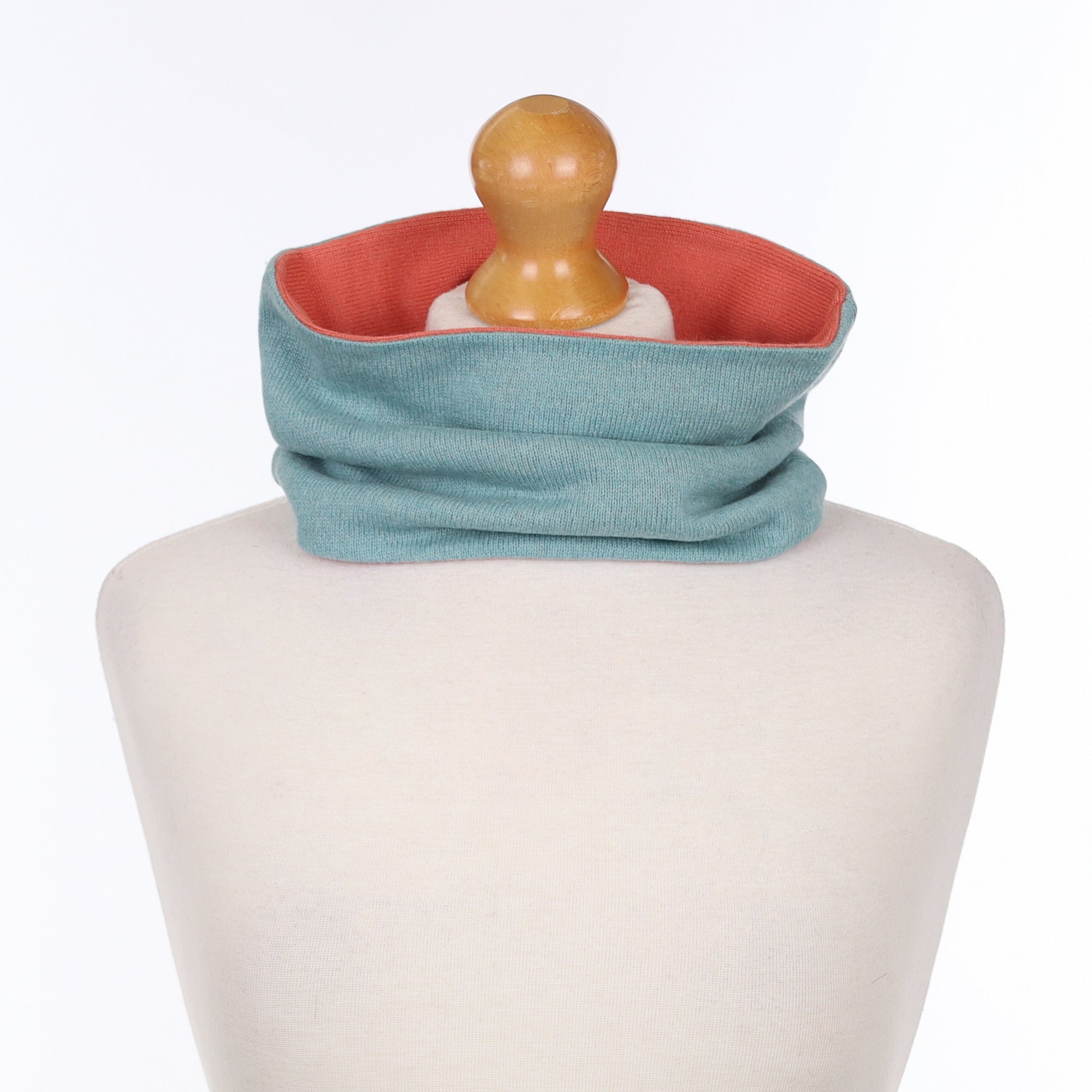 Sea Foam and Brick Orange Neck Warmer