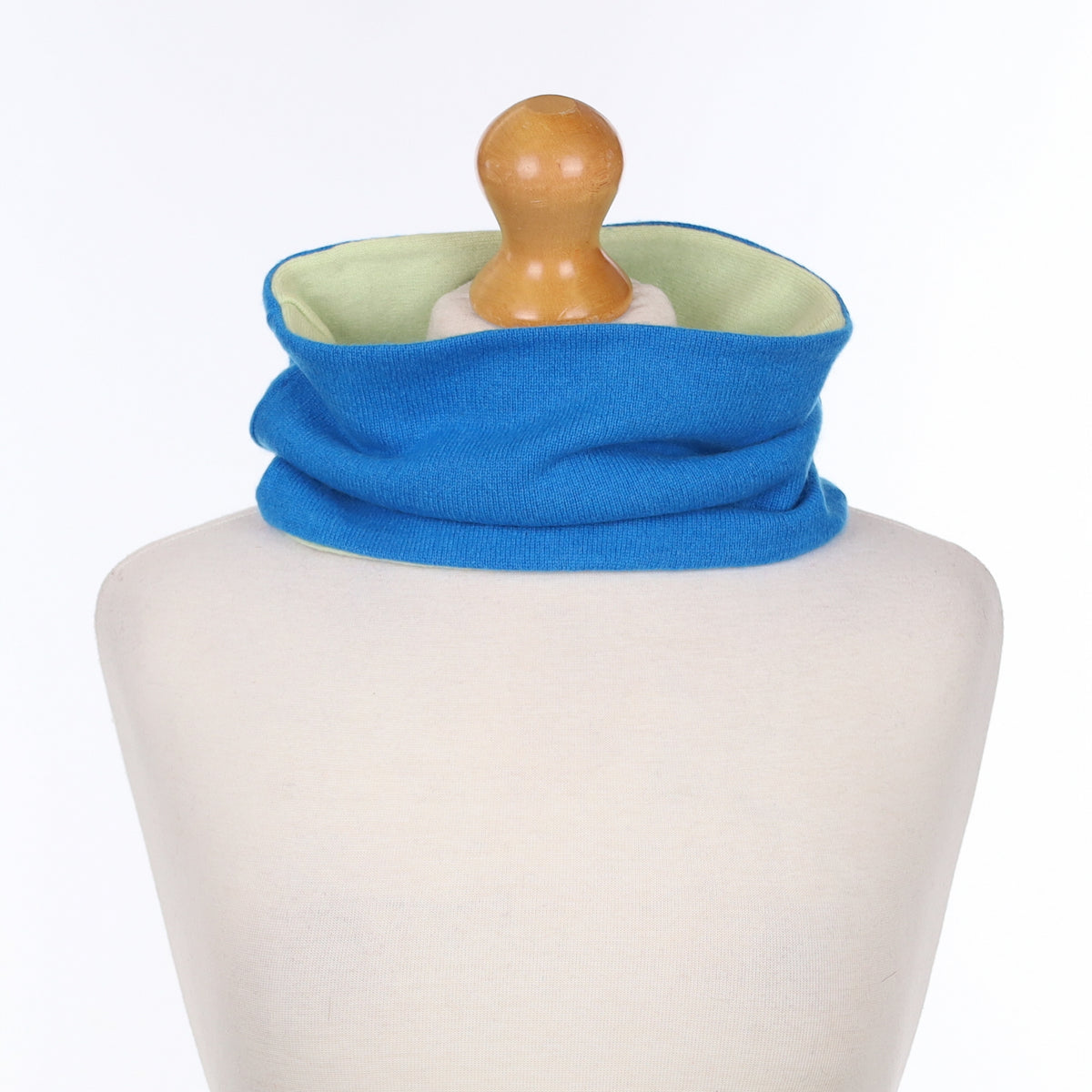 Tanzanite Blue and Soft Lime Neck Warmer