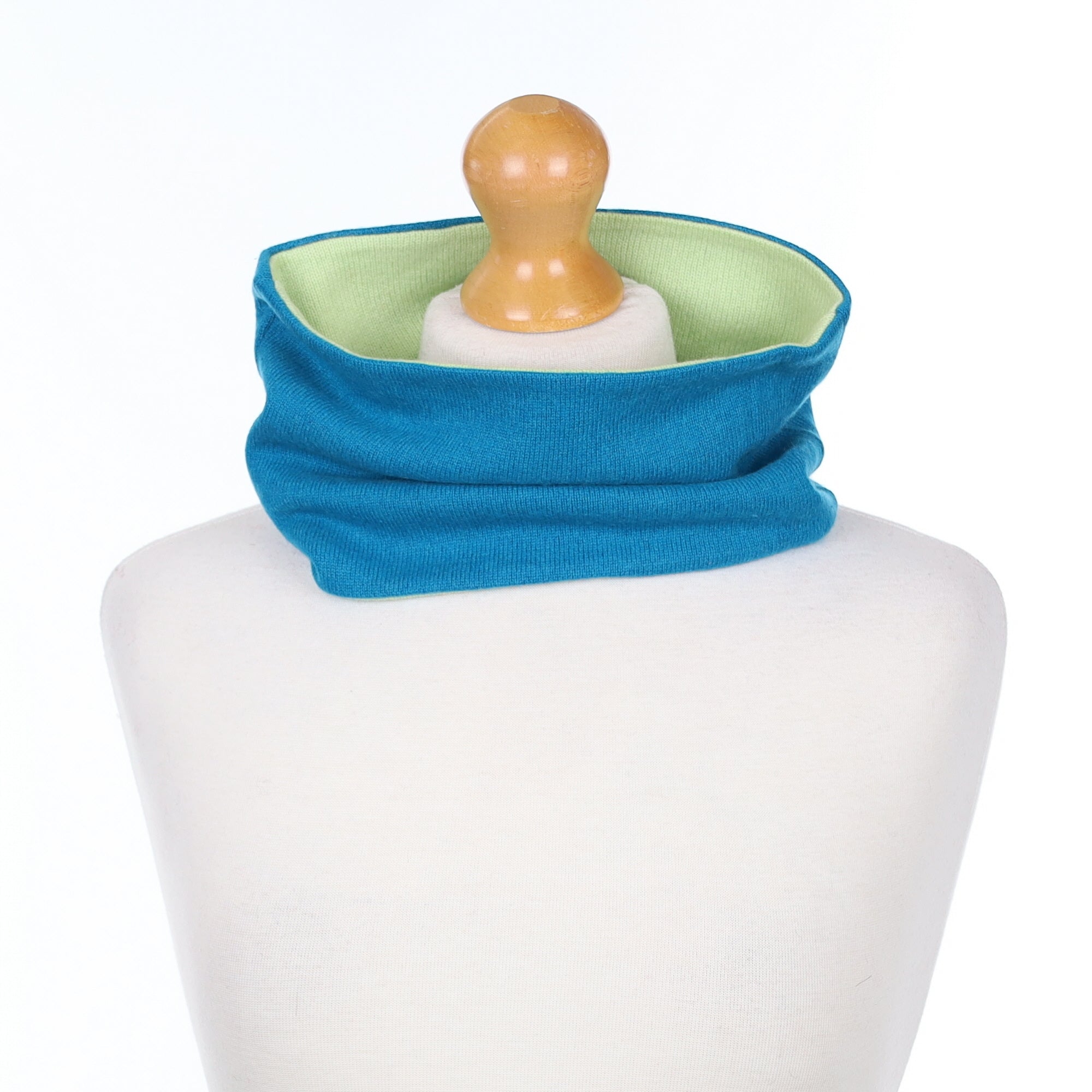 Deep Turquoise and Chicory Green Neck Warmer