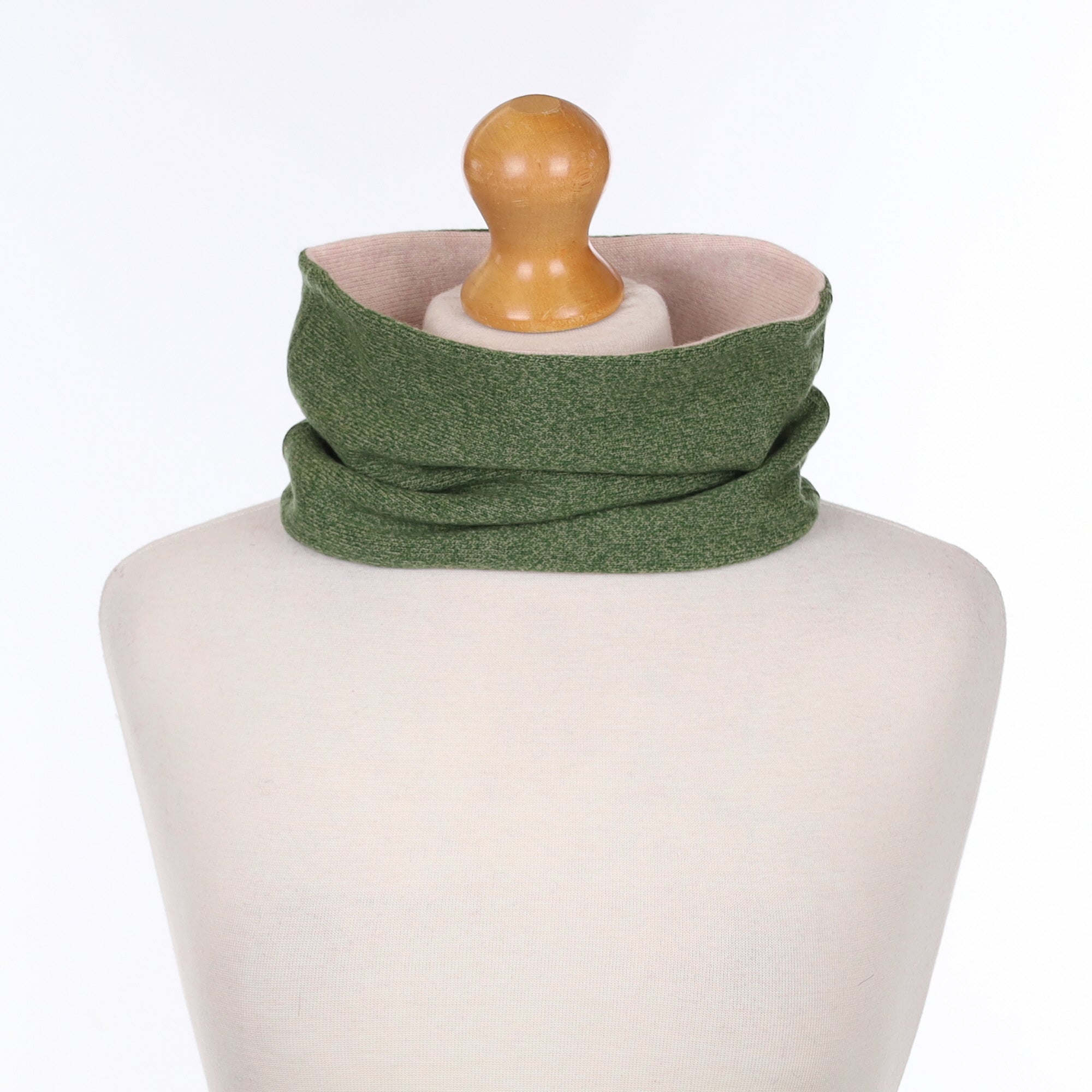 Fern Green Marl and Ice Pink Neck Warmer