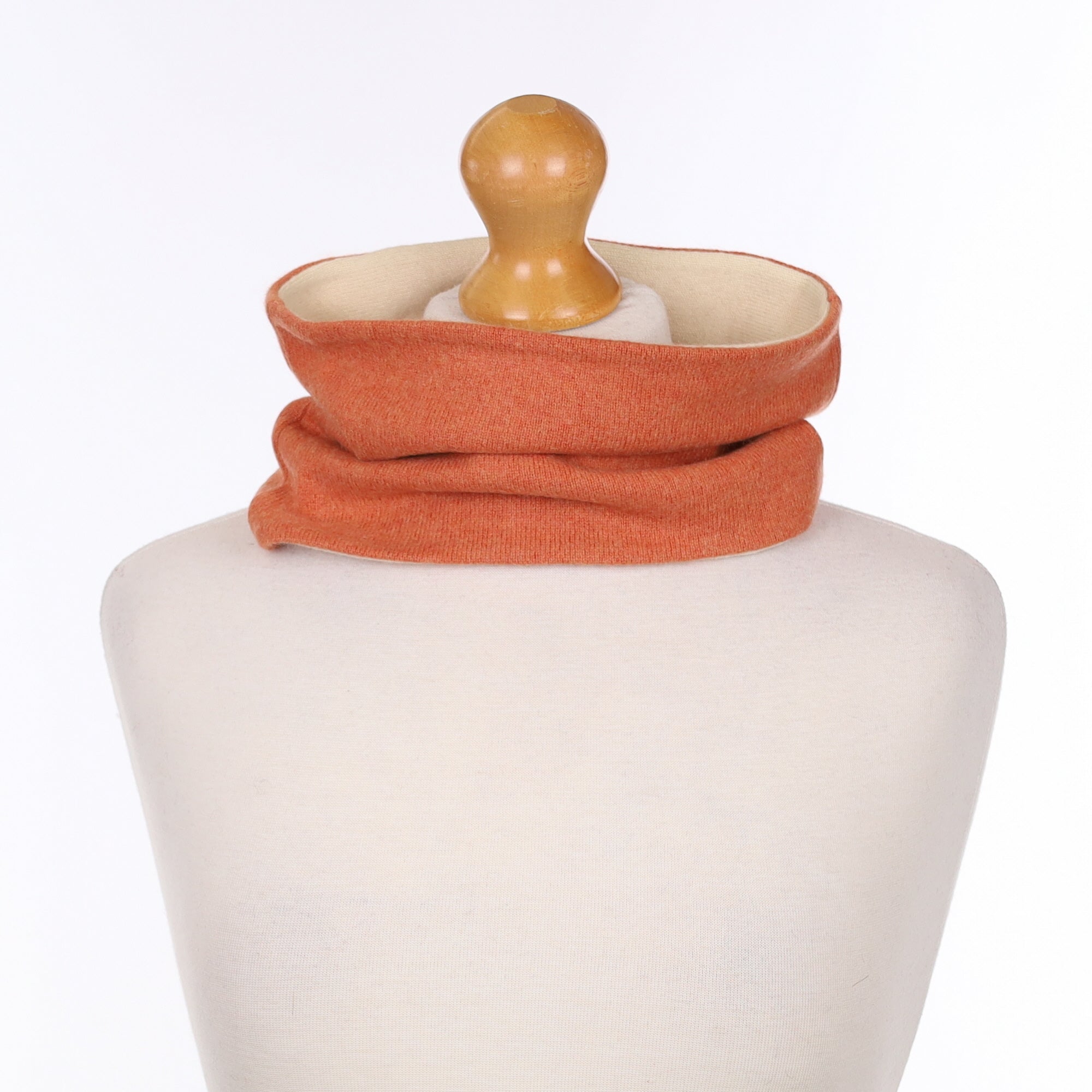 Terracotta Orange and Cream Neck Warmer