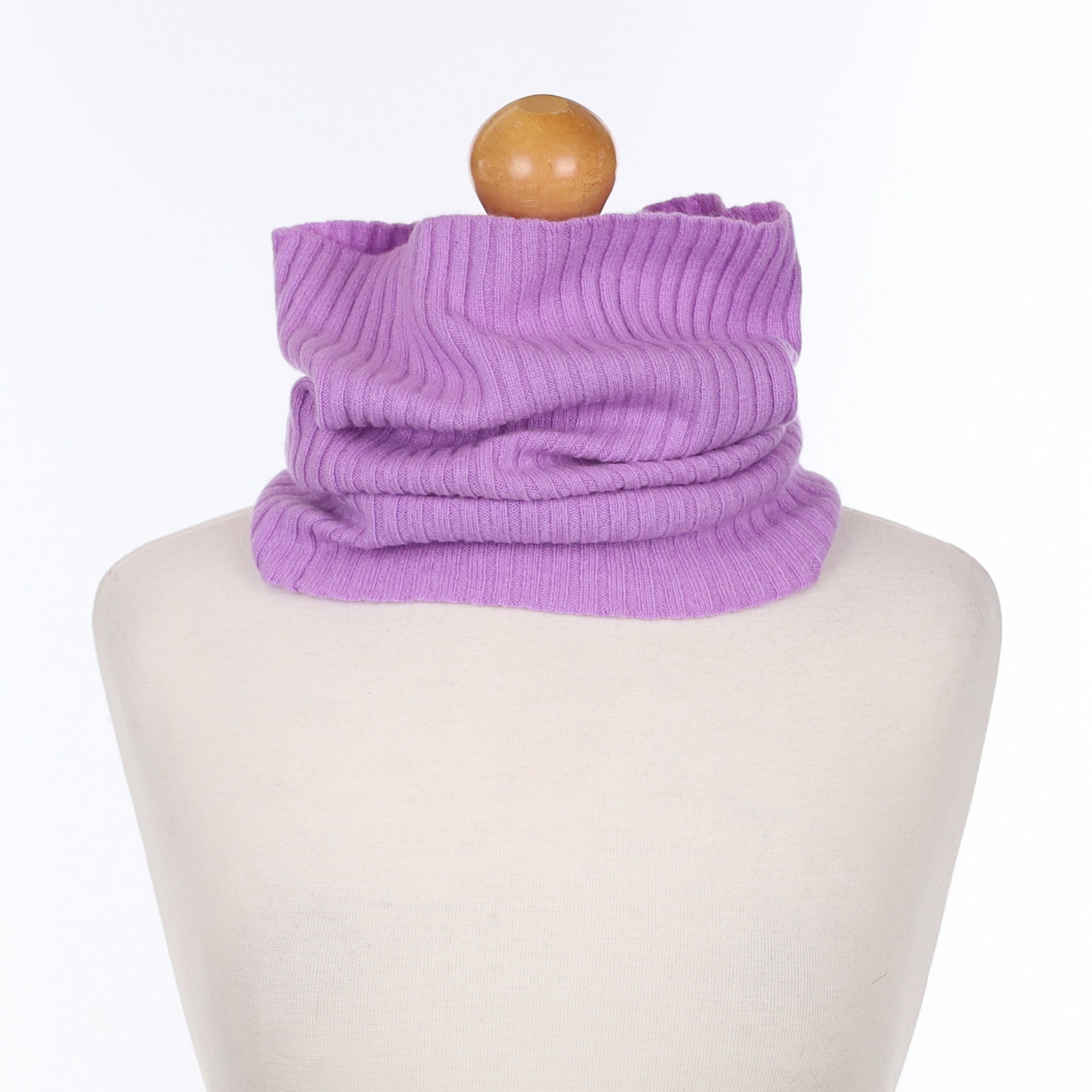 Lavender Purple Ribbed Knit Snood