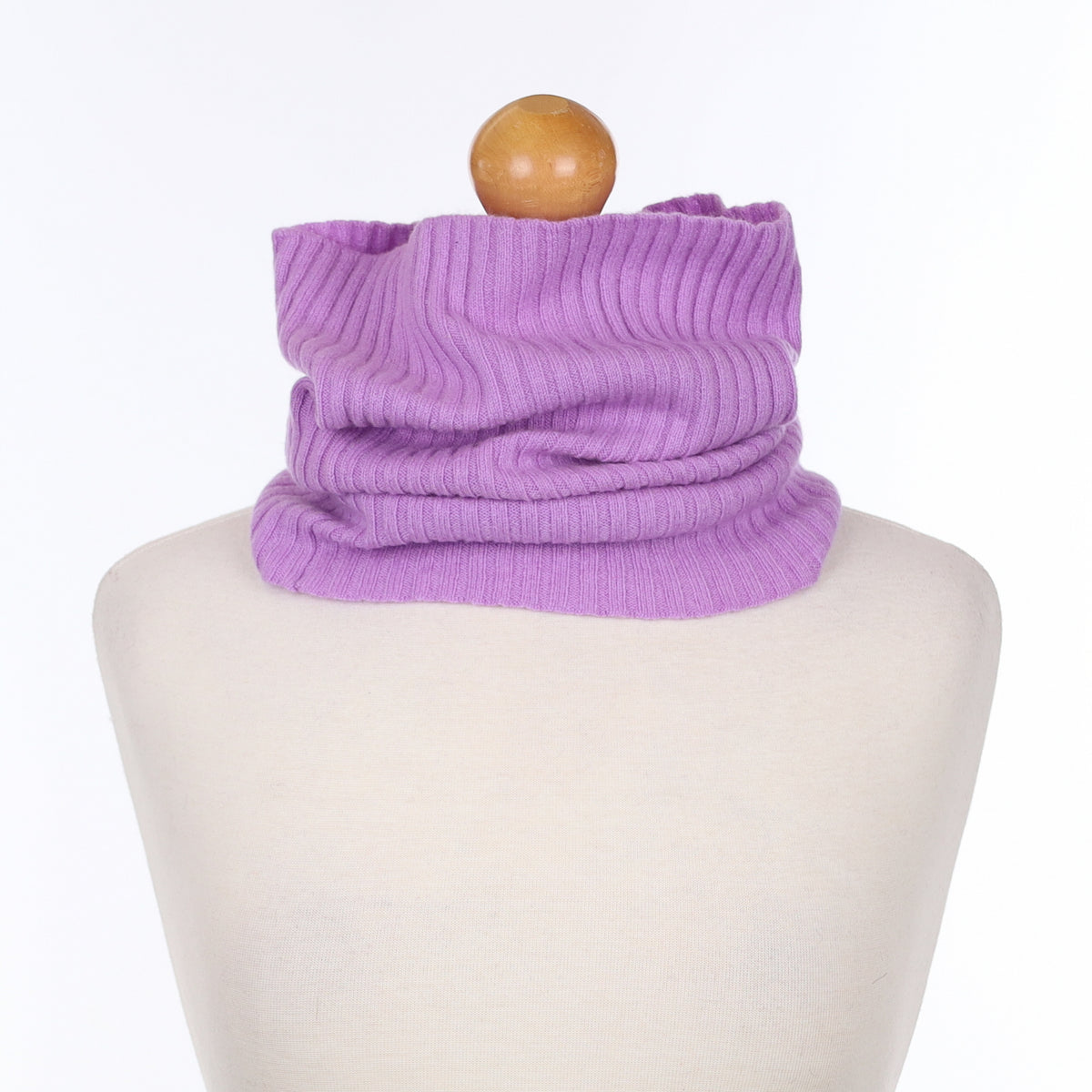 Lavender Purple Ribbed Knit Snood