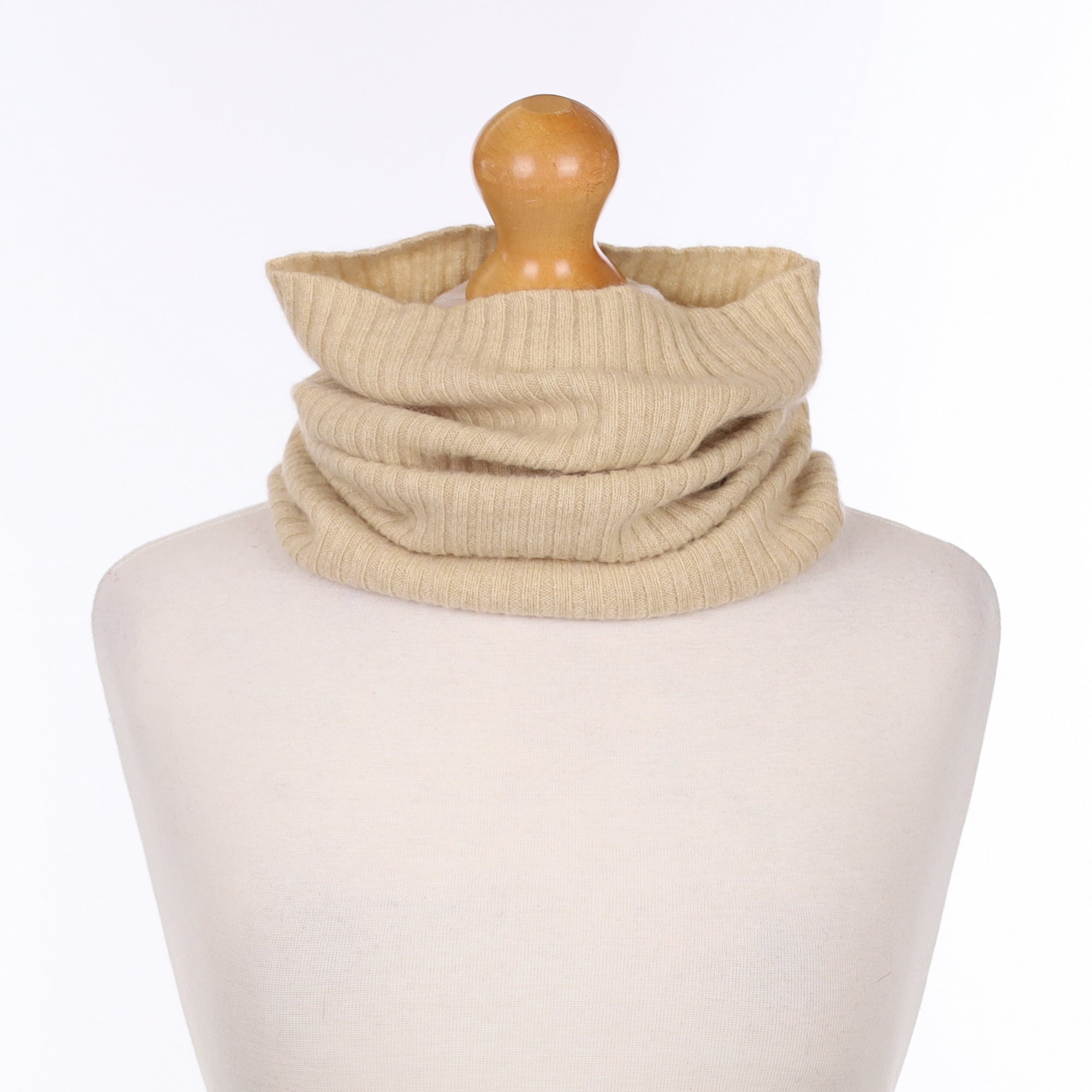 Sand Ribbed Knit Snood