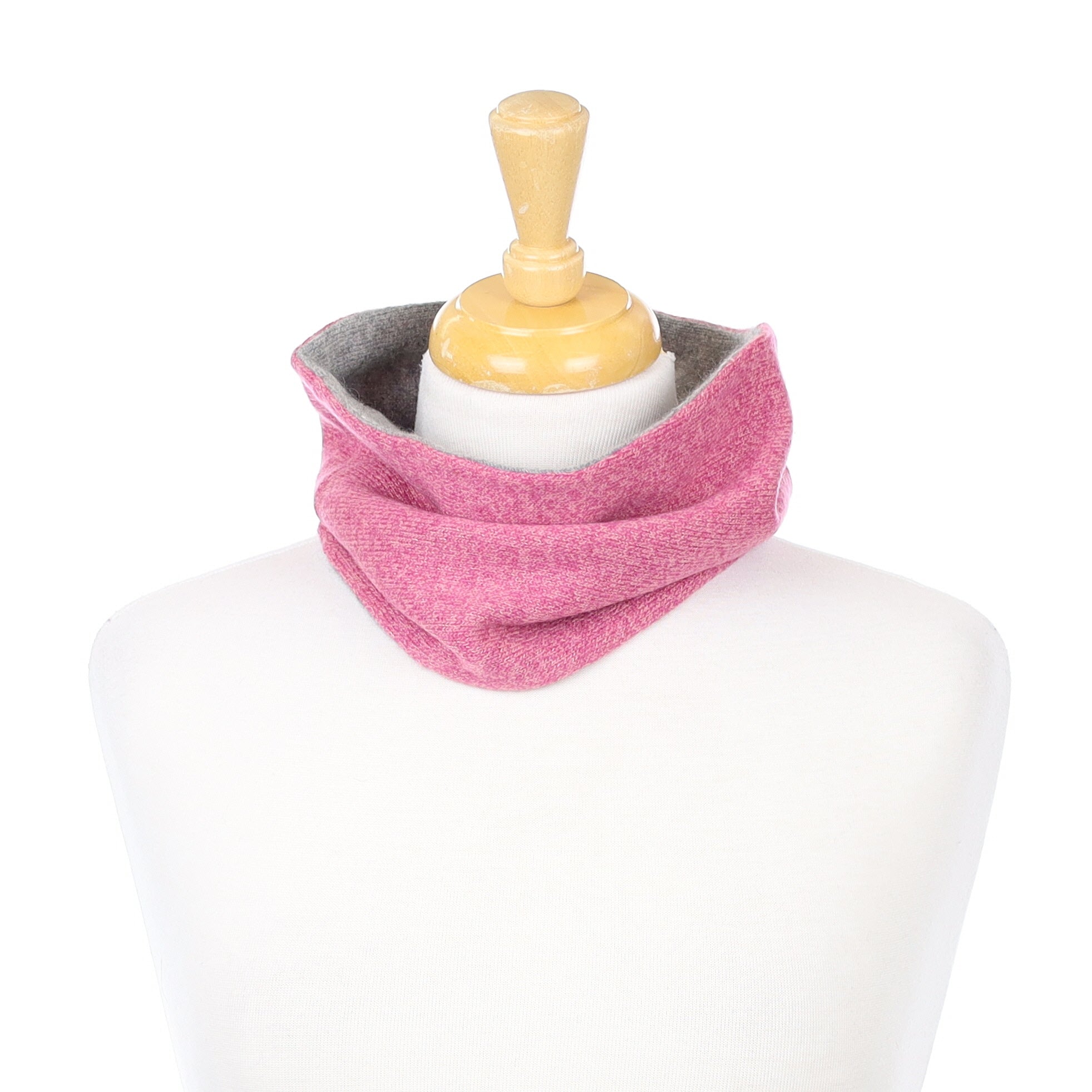 Heather Pink Marl and Grey Neck Warmer