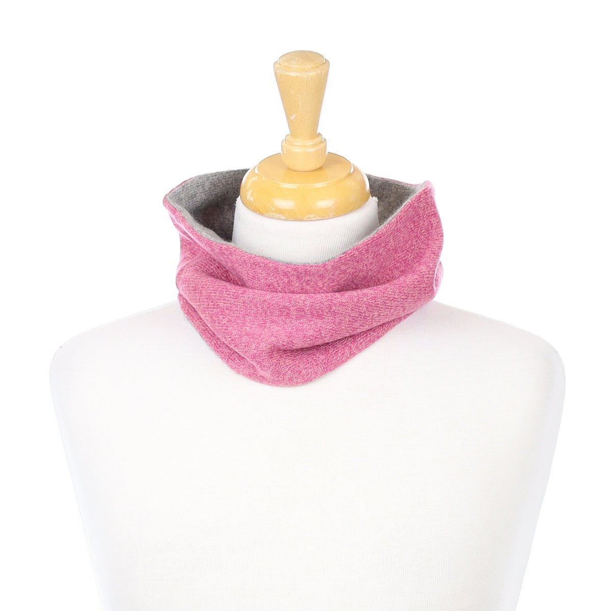 Heather Pink Marl and Grey Neck Warmer