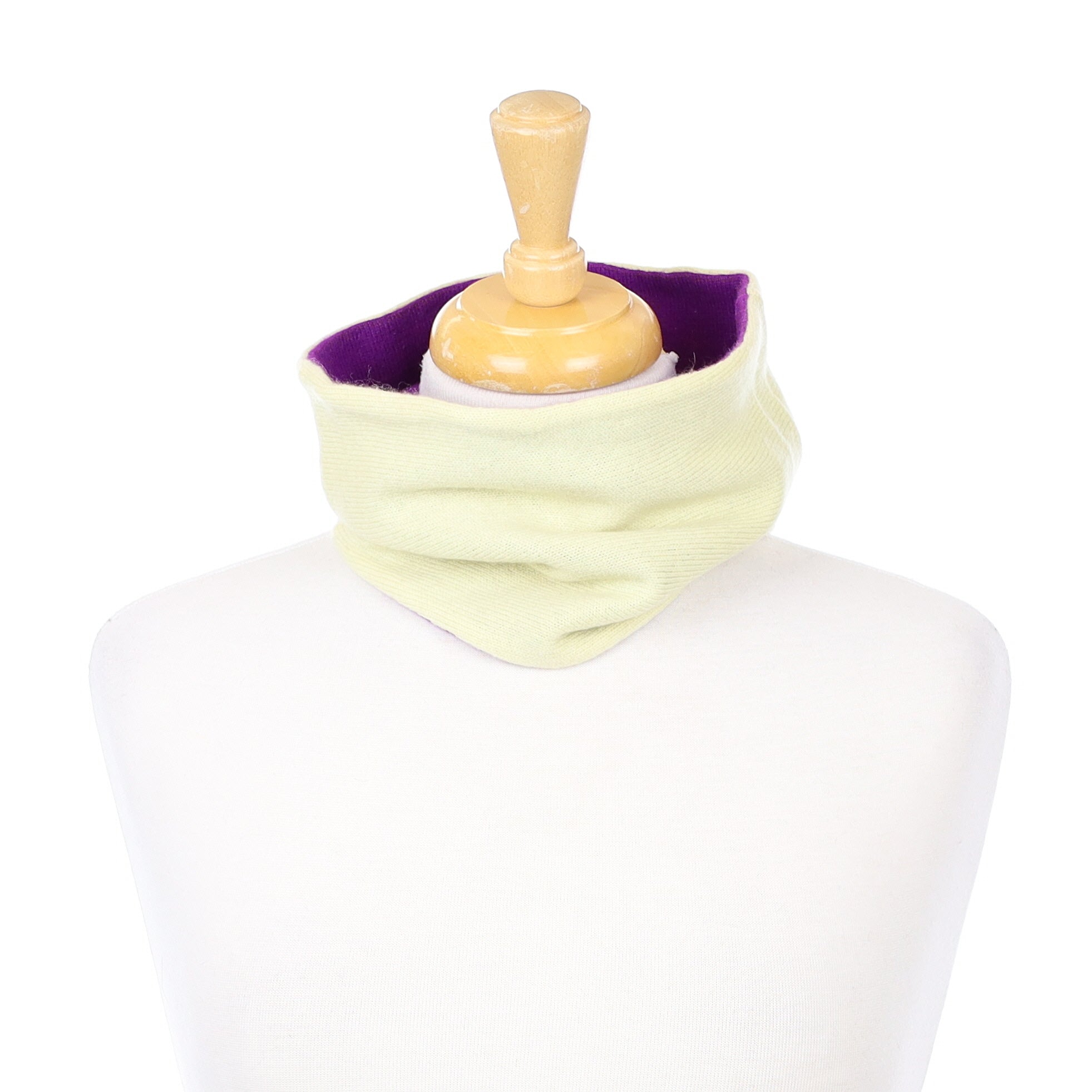 Pale Yellow and Magenta Purple Neck Warmer