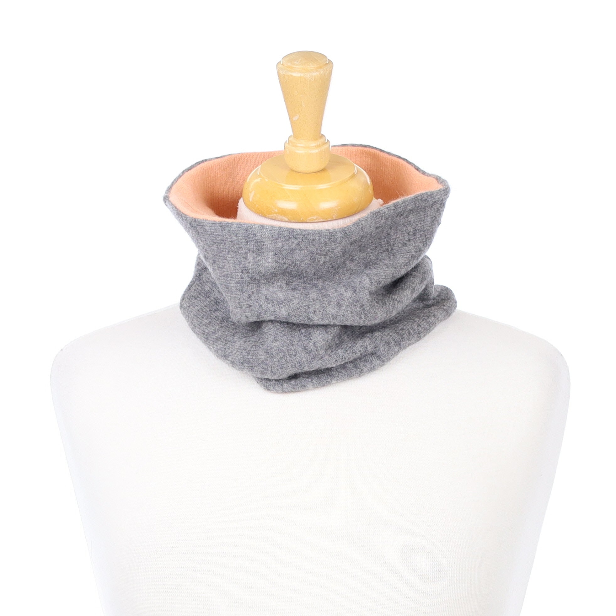 Ash Grey and Peach Neck Warmer