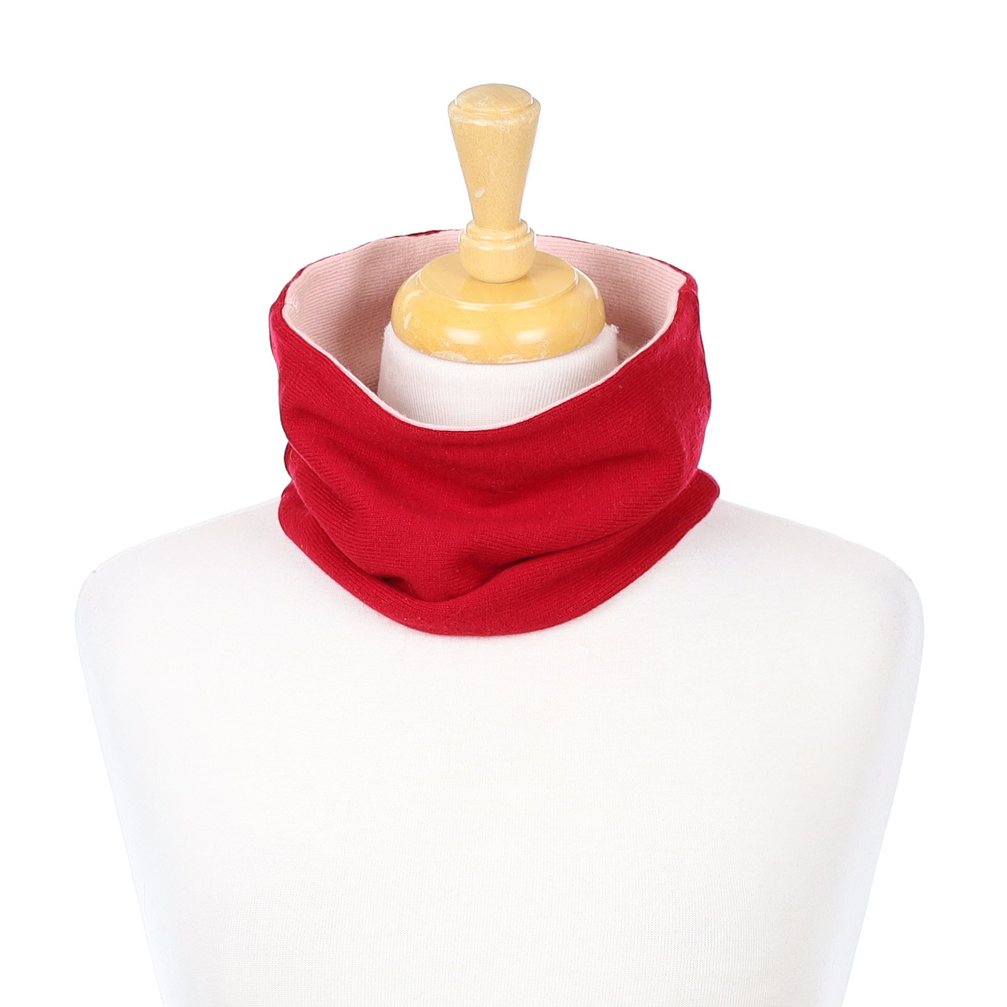 Postbox Red and Baby Pink Neck Warmer