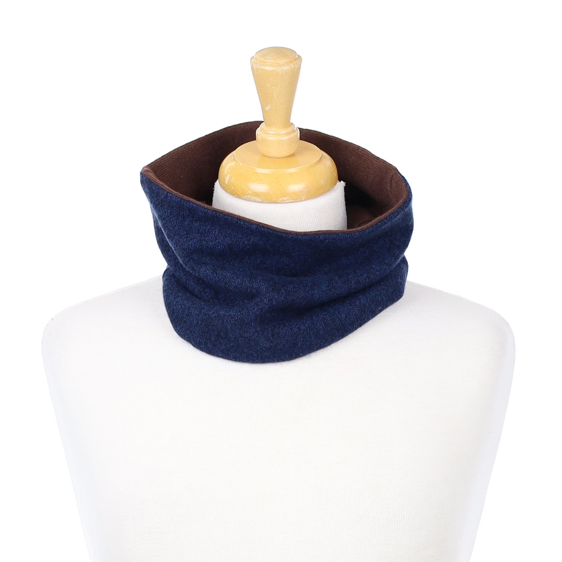 Navy Blue Marl and Chocolate Neck Warmer