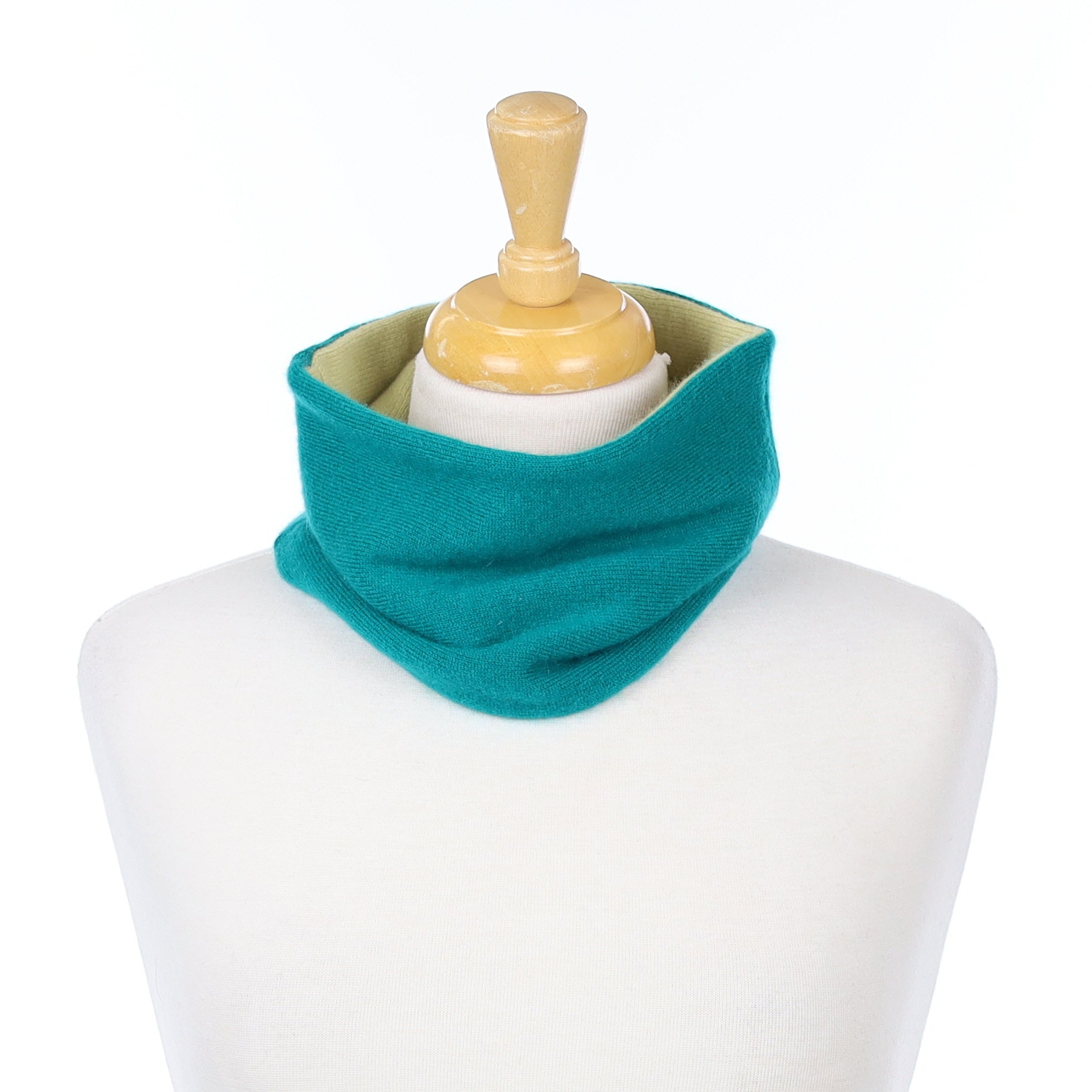 Turquoise Green and Citrus Neck Warmer