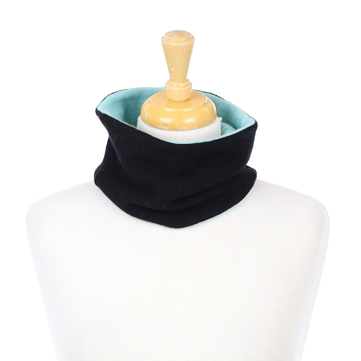 Black and Pale Aqua Neck Warmer