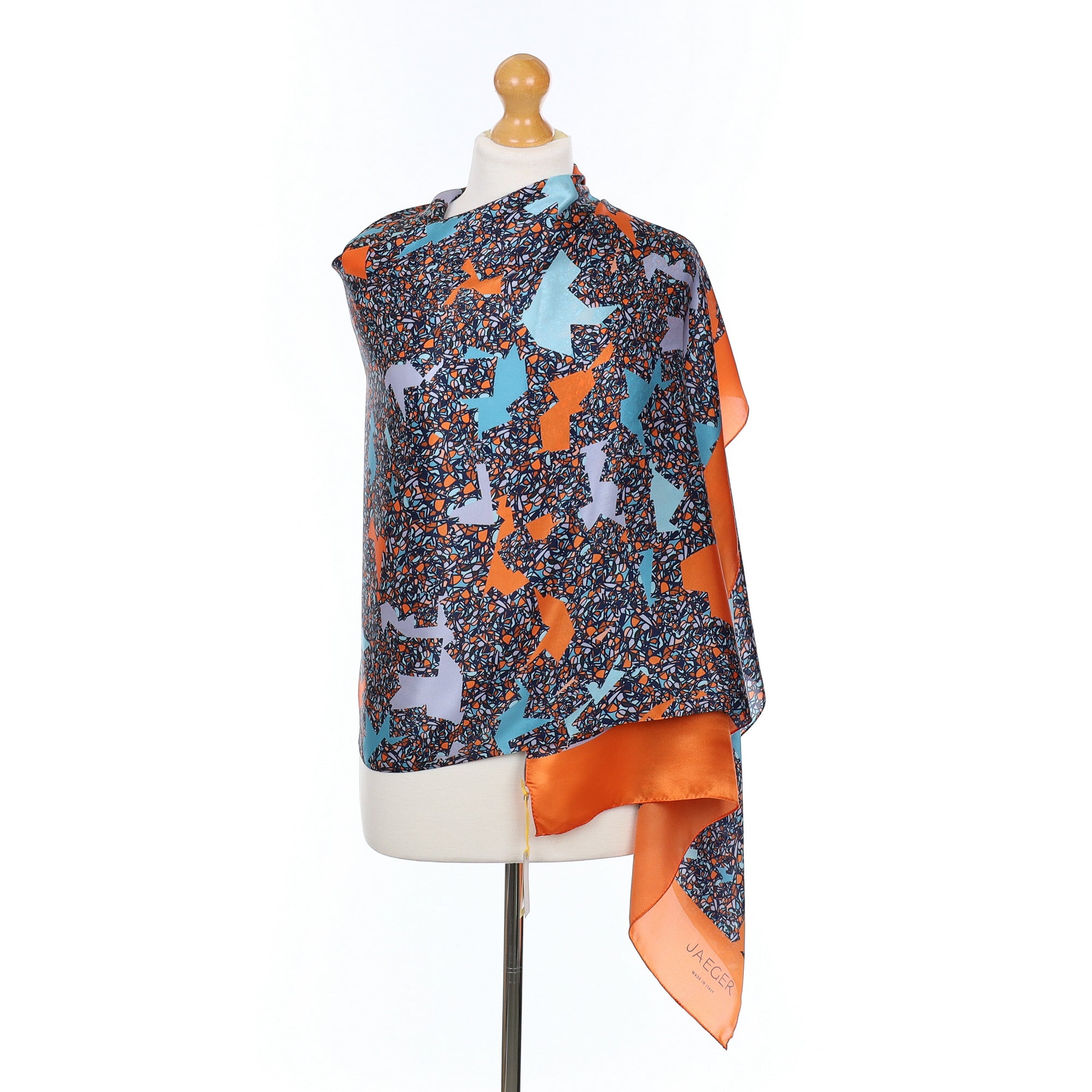 Brand New Jaeger Silk Abstract Scarf