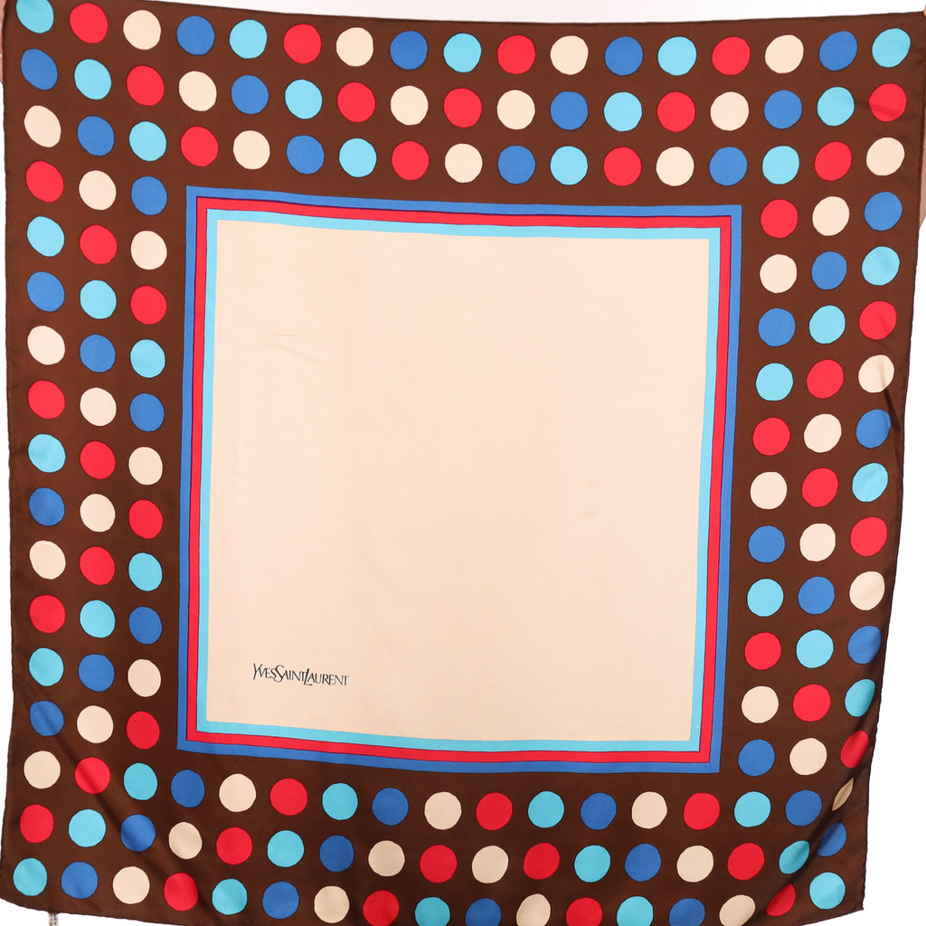 Yves Saint Laurent Spotted Vintage Silk Scarf