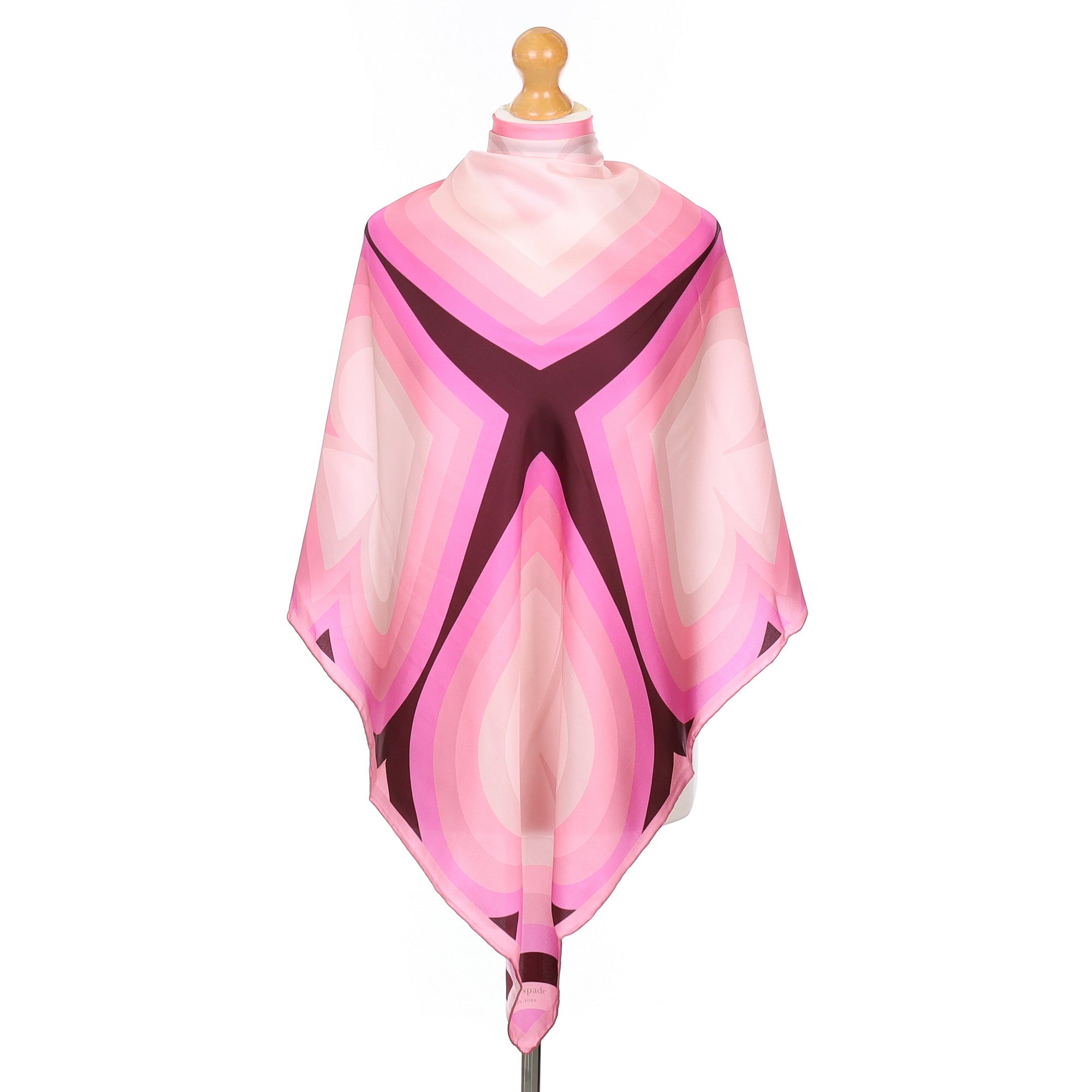 Brand New Kate Spade Pink Abstract Silk Scarf