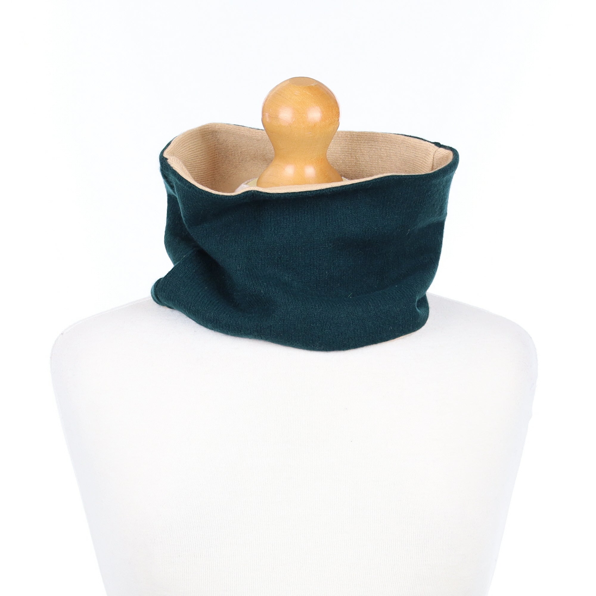 Men’s Bottle Green and Primrose Yellow Cashmere Neck Warmer