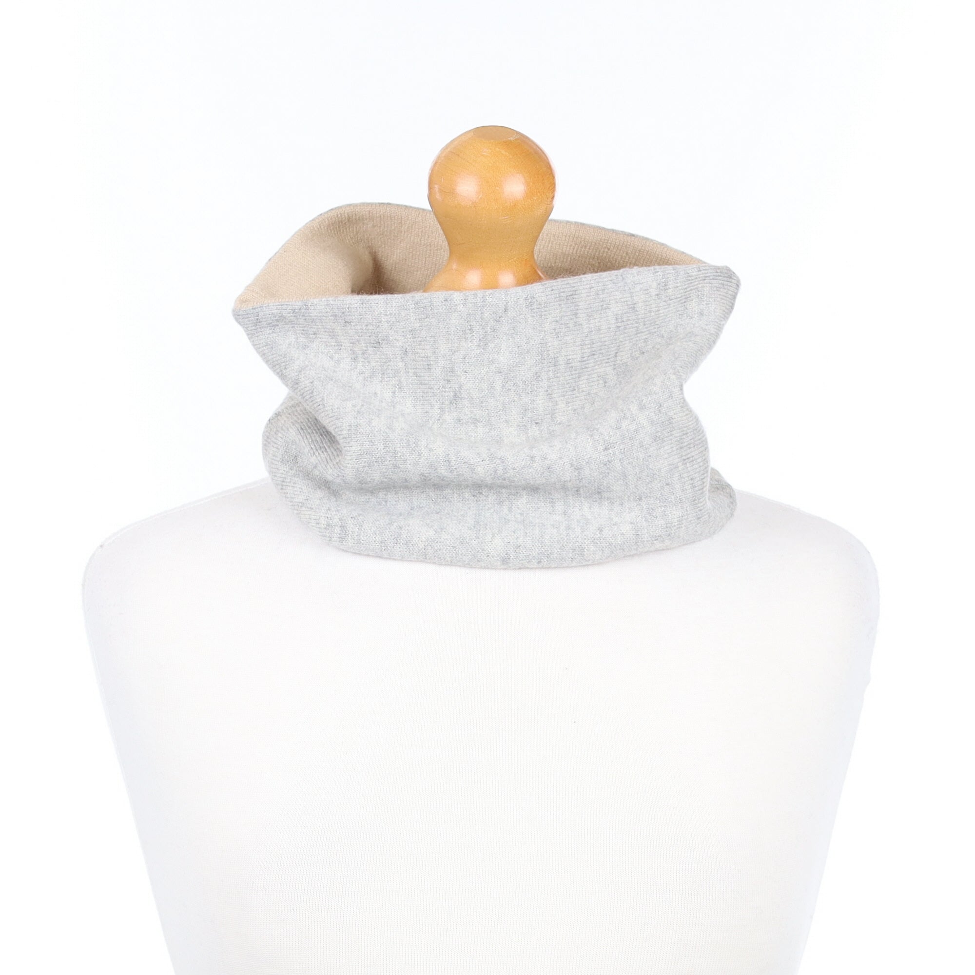 Pale Grey and Beige Neck Warmer